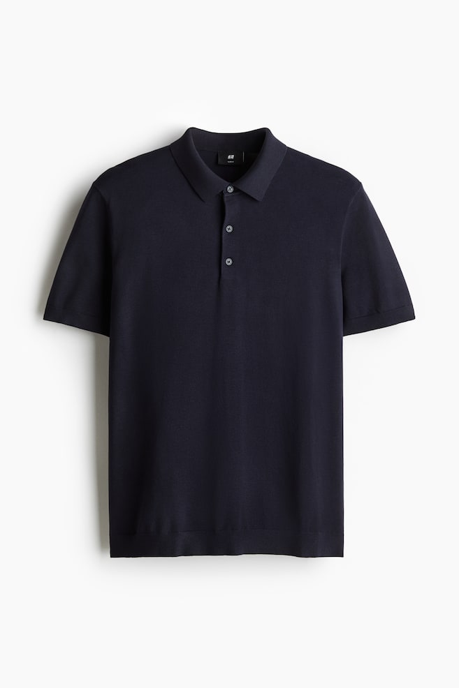 Slim Fit Polo Shirt - Navy blue/White/Sage green - 1