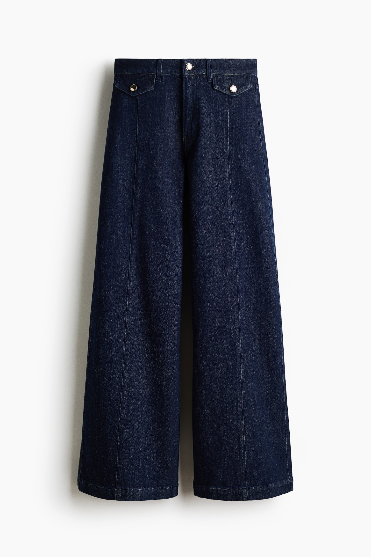 Женские джинсы H&M Wide High, цвет: Тёмный джинсовый синий — фото 1