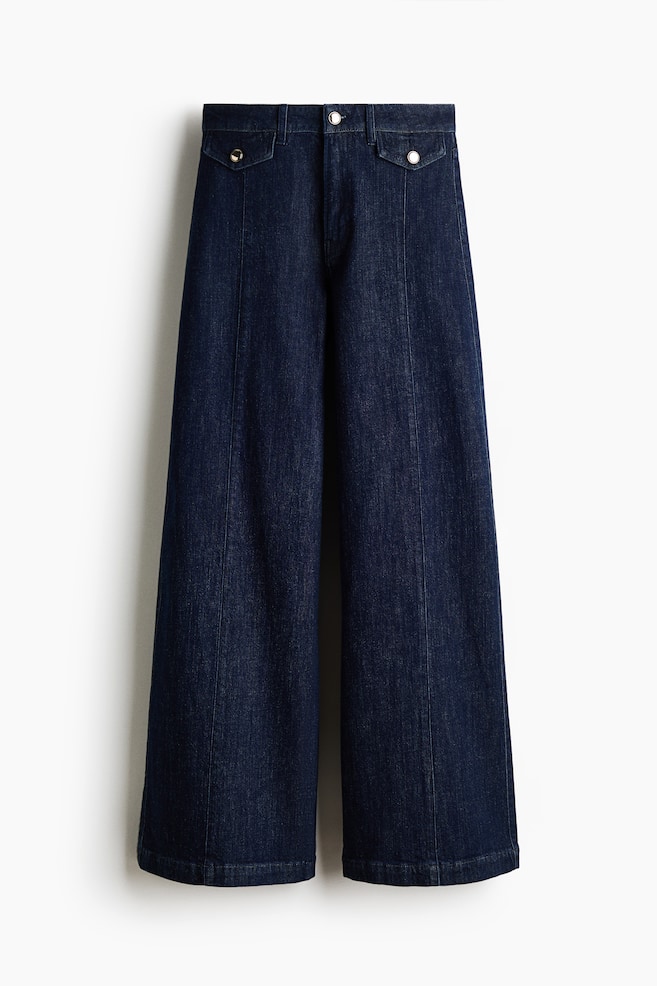 Wide High Jeans - Dark denim blue/Dark denim blue - 1