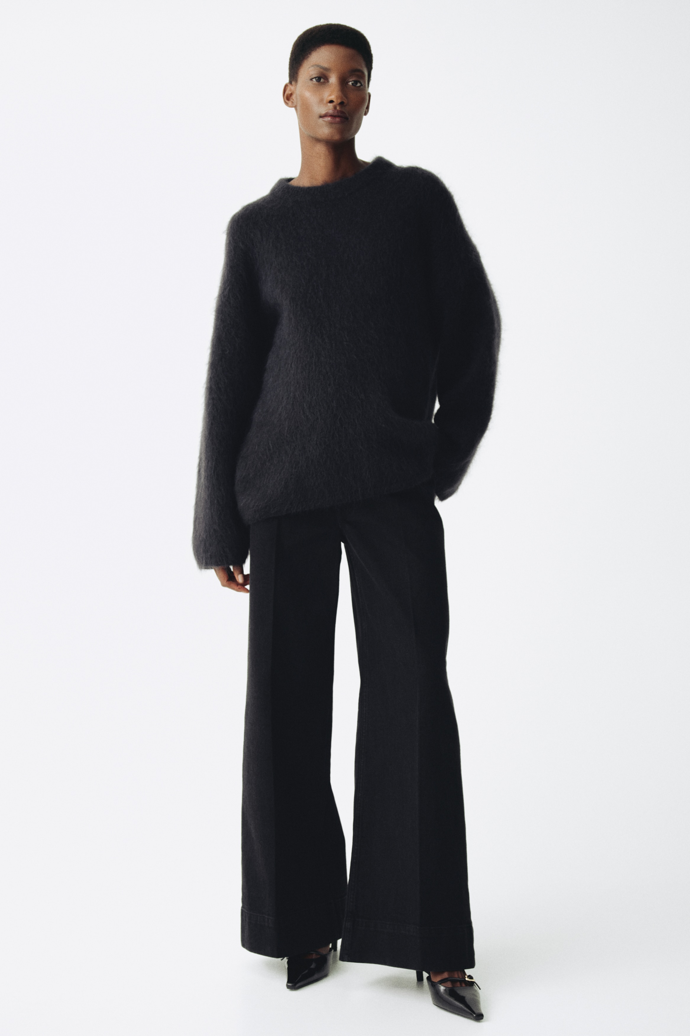 MAMA Wide Jeans - Nero/Blu denim/Blu denim scuro