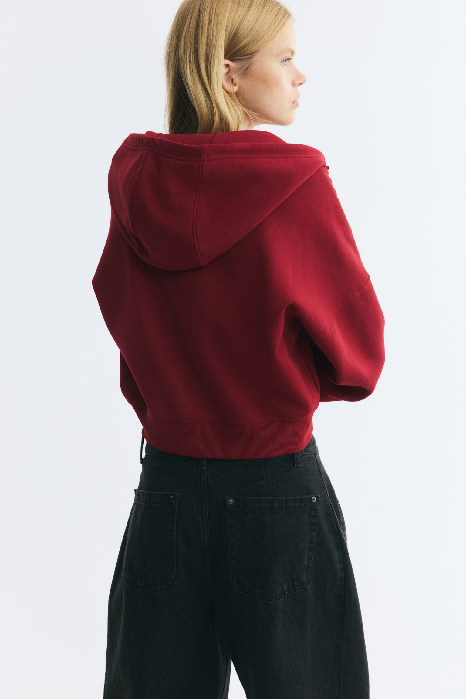Женская куртка H&M Hooded, цвет: Тёмный красный — фото 4