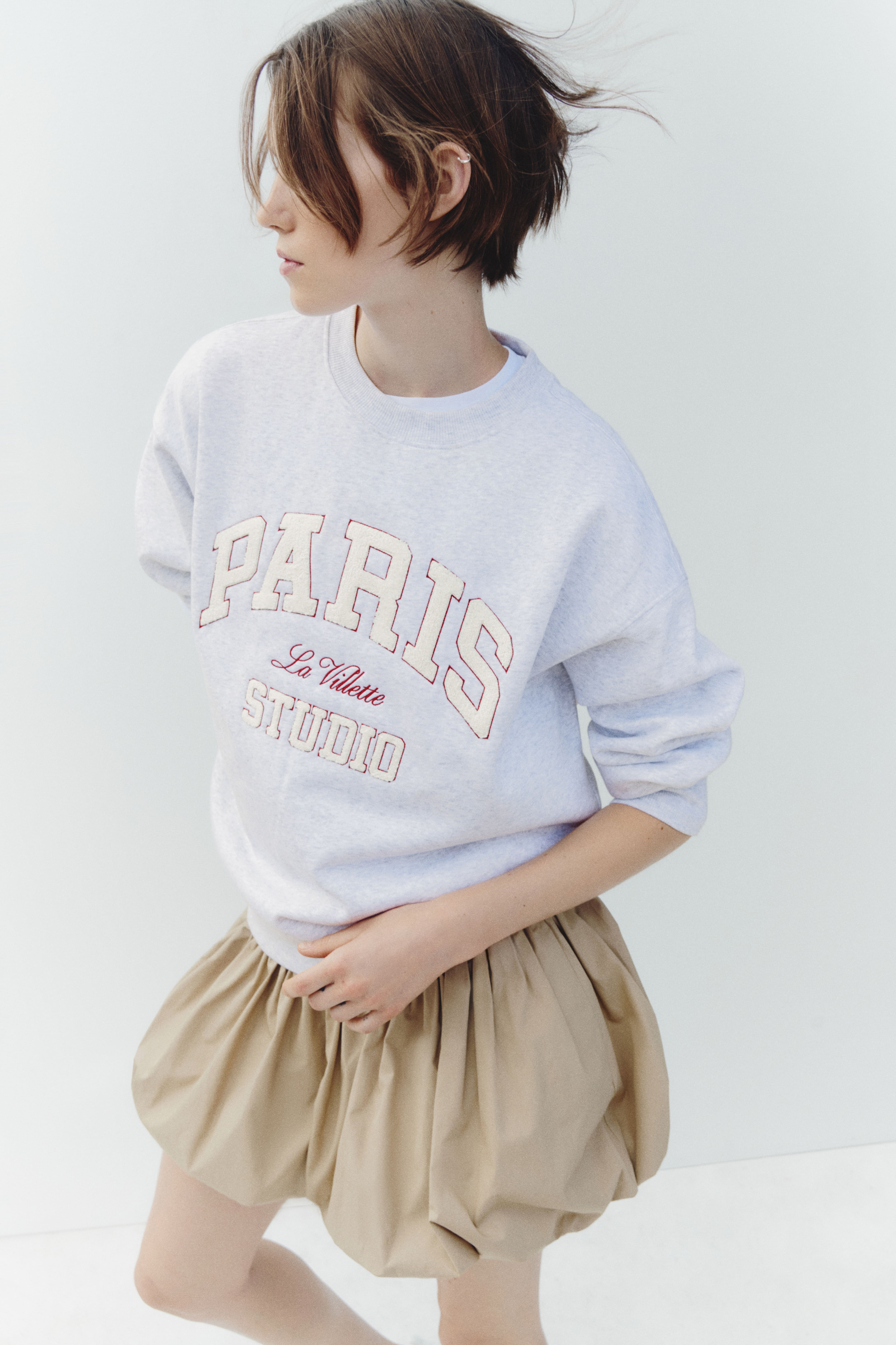 Sweatshirt with Text Motif