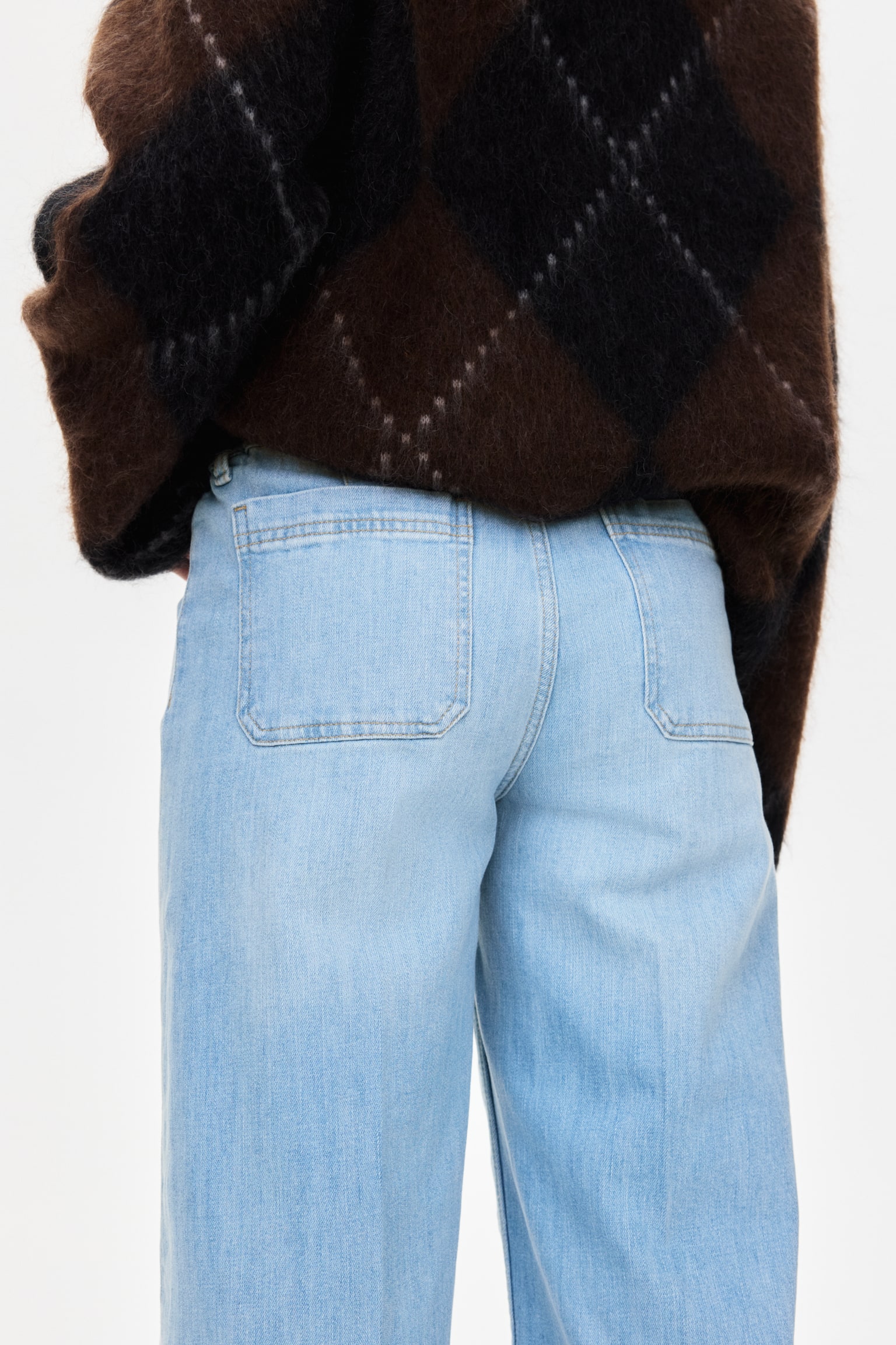 Женские джинсы H&M Mama Wide Leg, цвет: Светлый джинсовый синий — фото 3