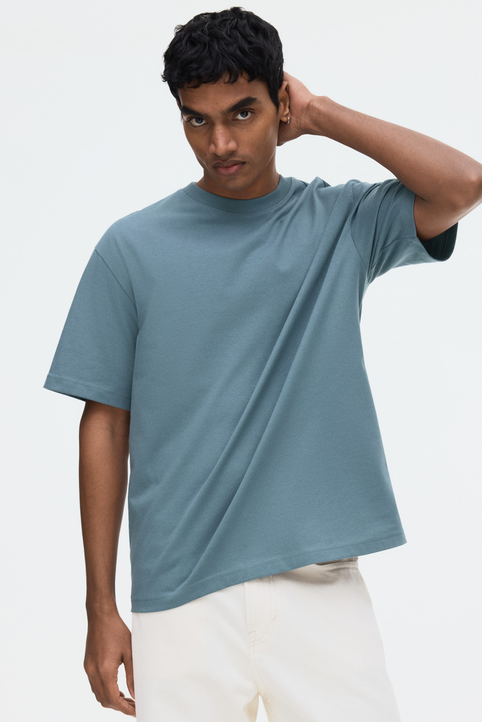 T-shirt i COOLMAX® Relaxed Fit - Blågrön/Mörkgrå/Vit/Svart - 6