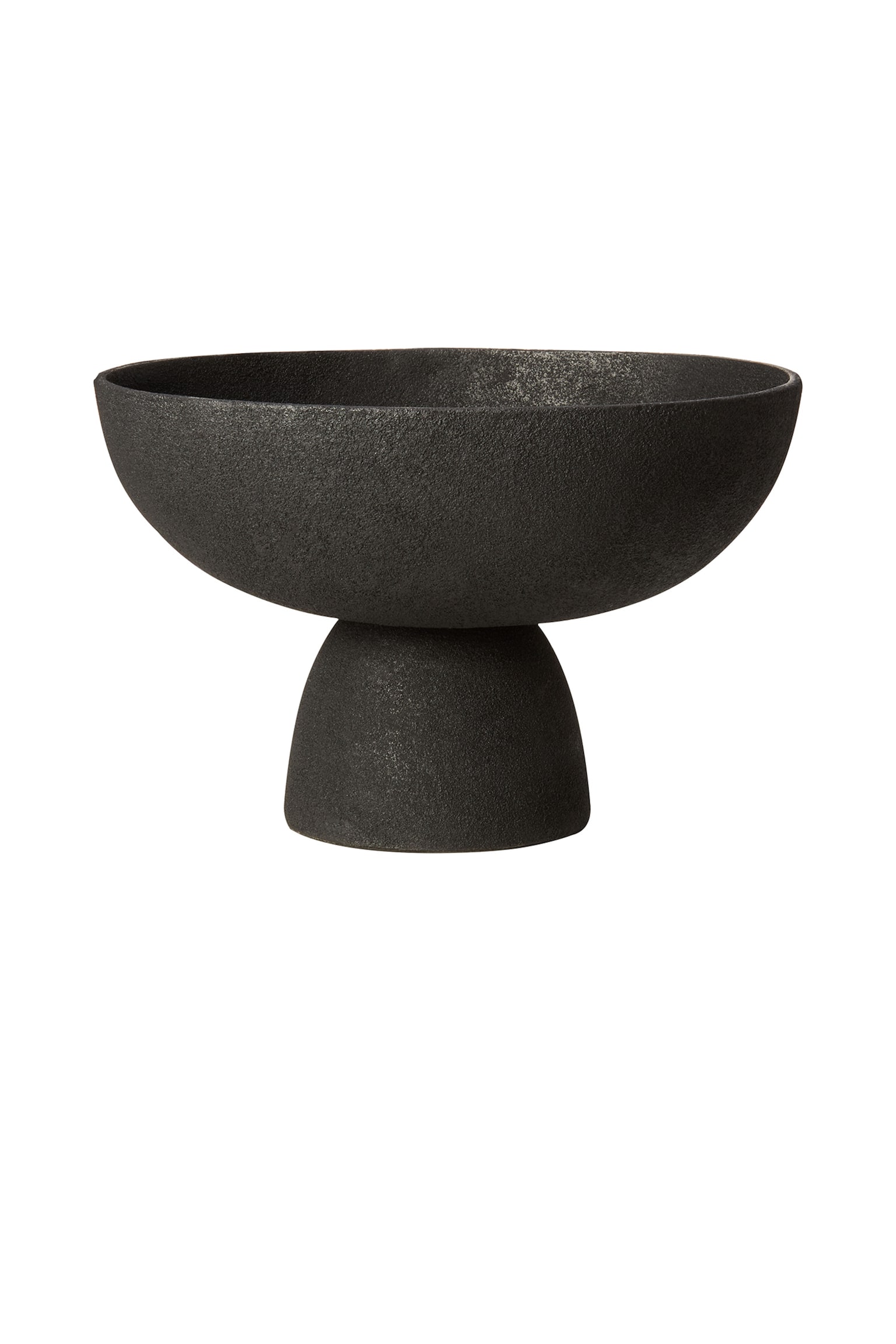 Deriva Large Textured Pedestal Bowl - Black - 1