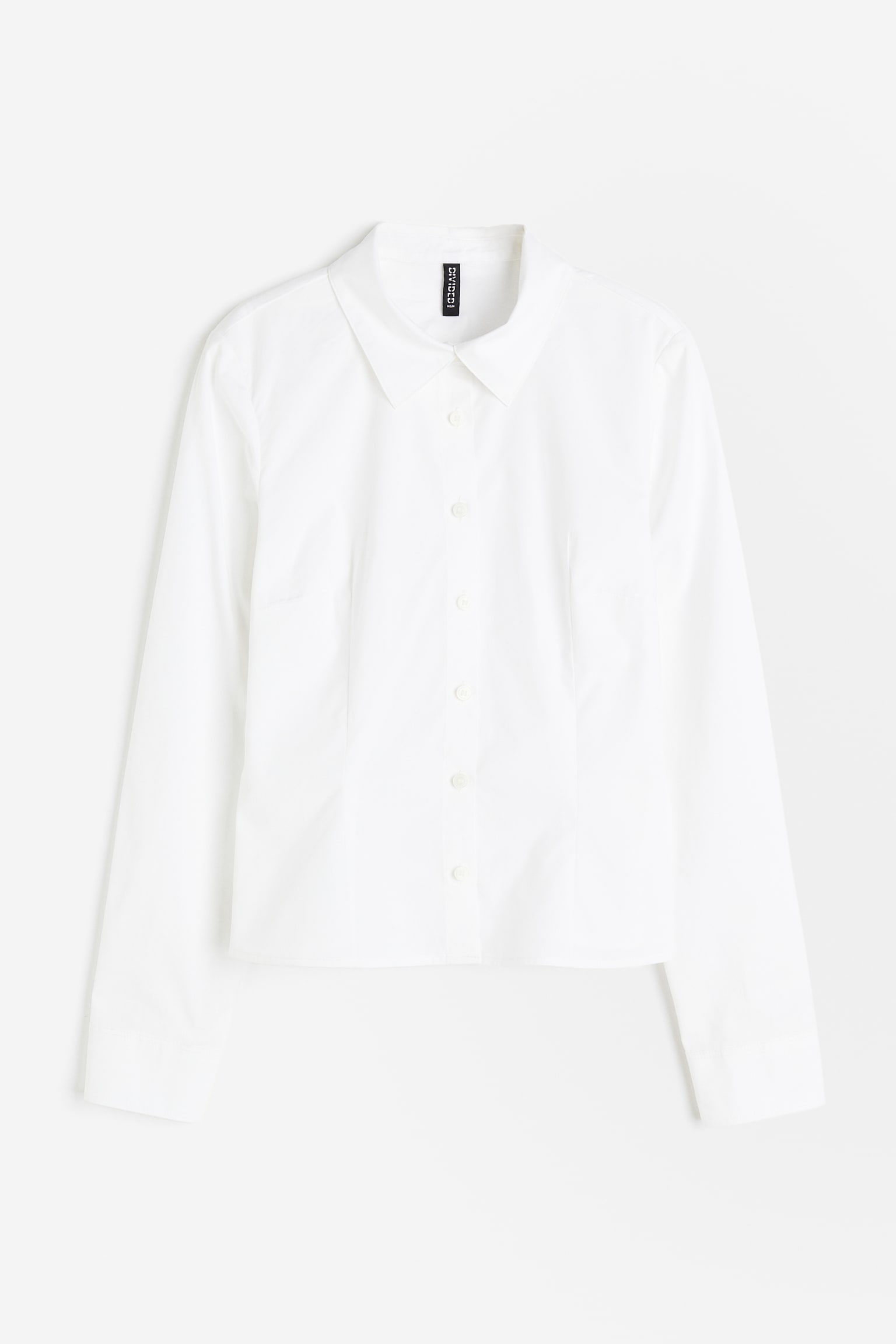 Fitted Poplin Shirt - White/Black/Light blue/Stripe/Cream/Pinstripe - 2