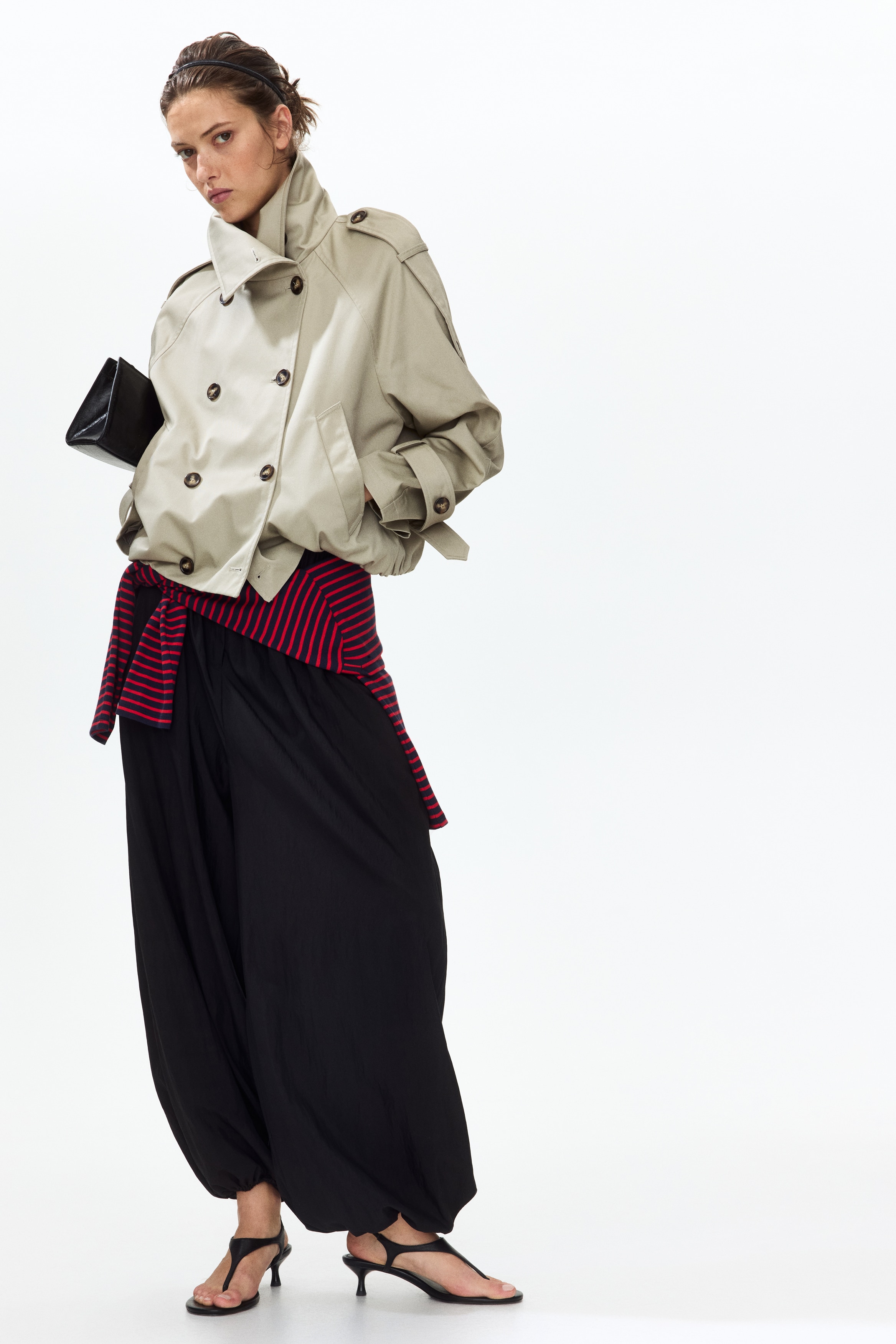 Kratki mantil - Svetla sivobež