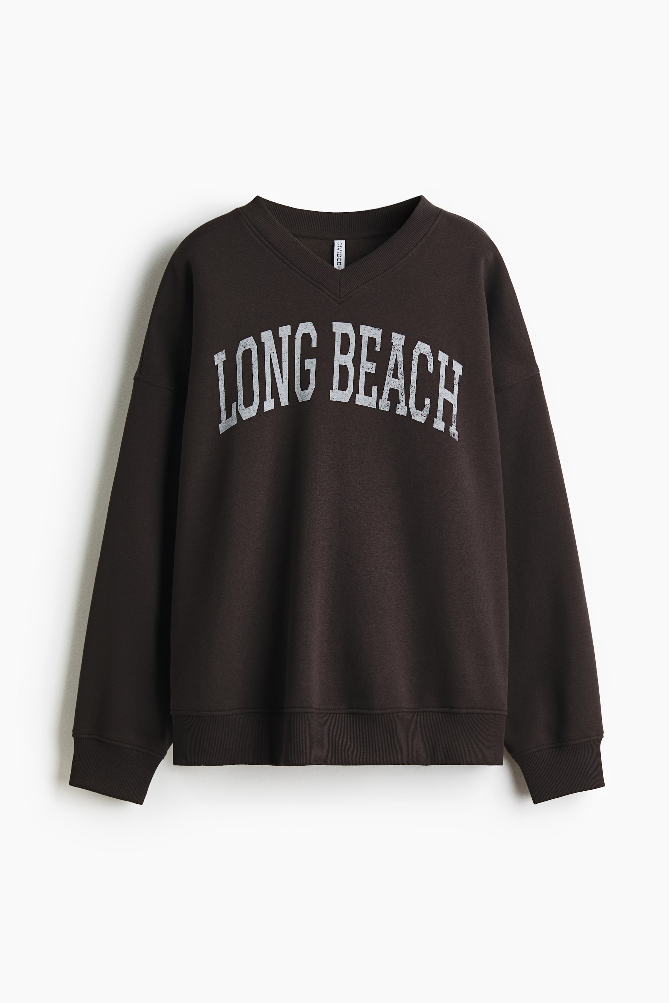 View larger image: Oversized V-neck sweatshirt - Dark grey/Long beach - Ladies | H&M IE 4