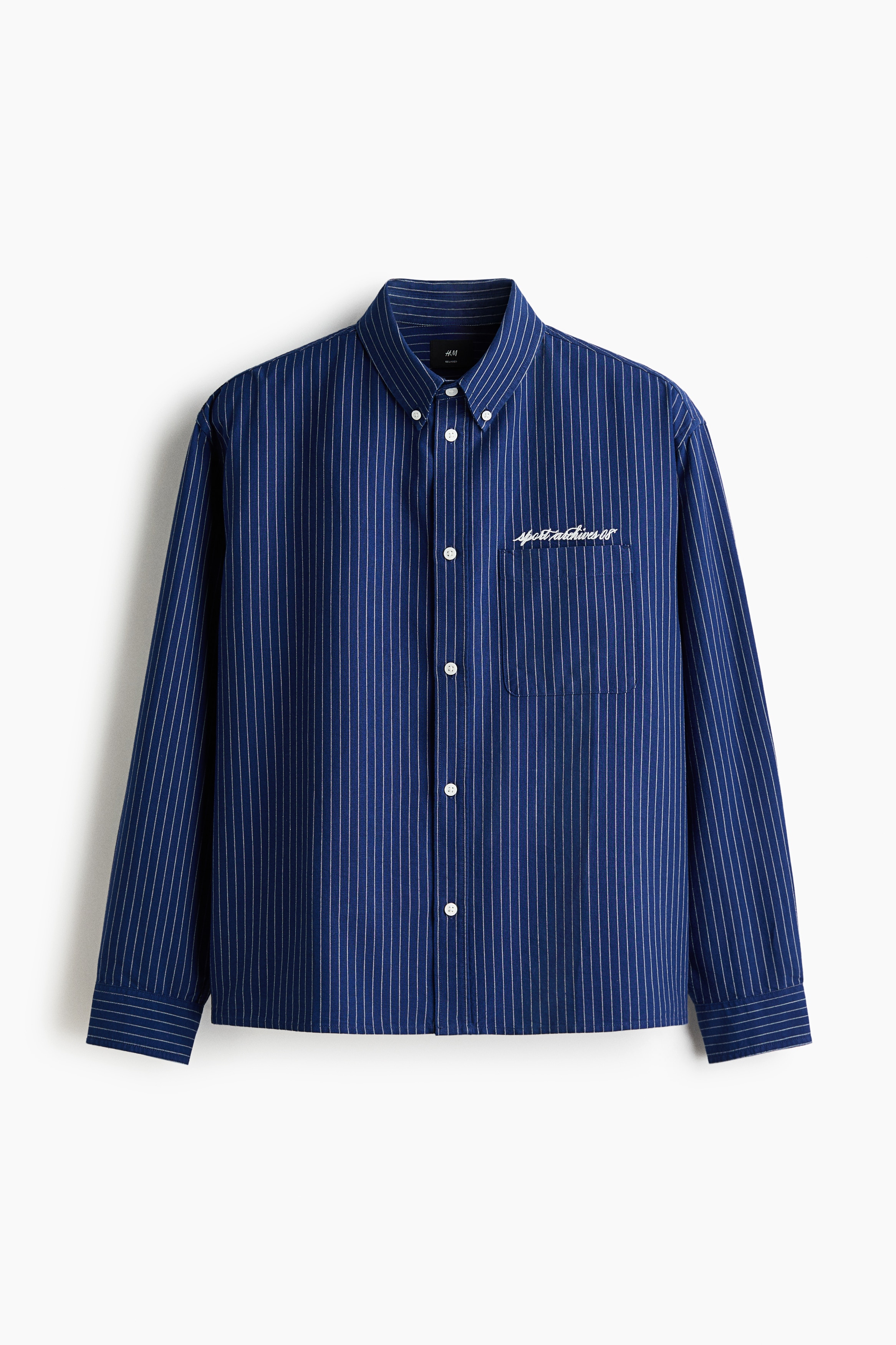Loose Fit Oxford shirt - Navy blue/Striped/White/Striped/Dark green/Striped/Light blue/Harbor City