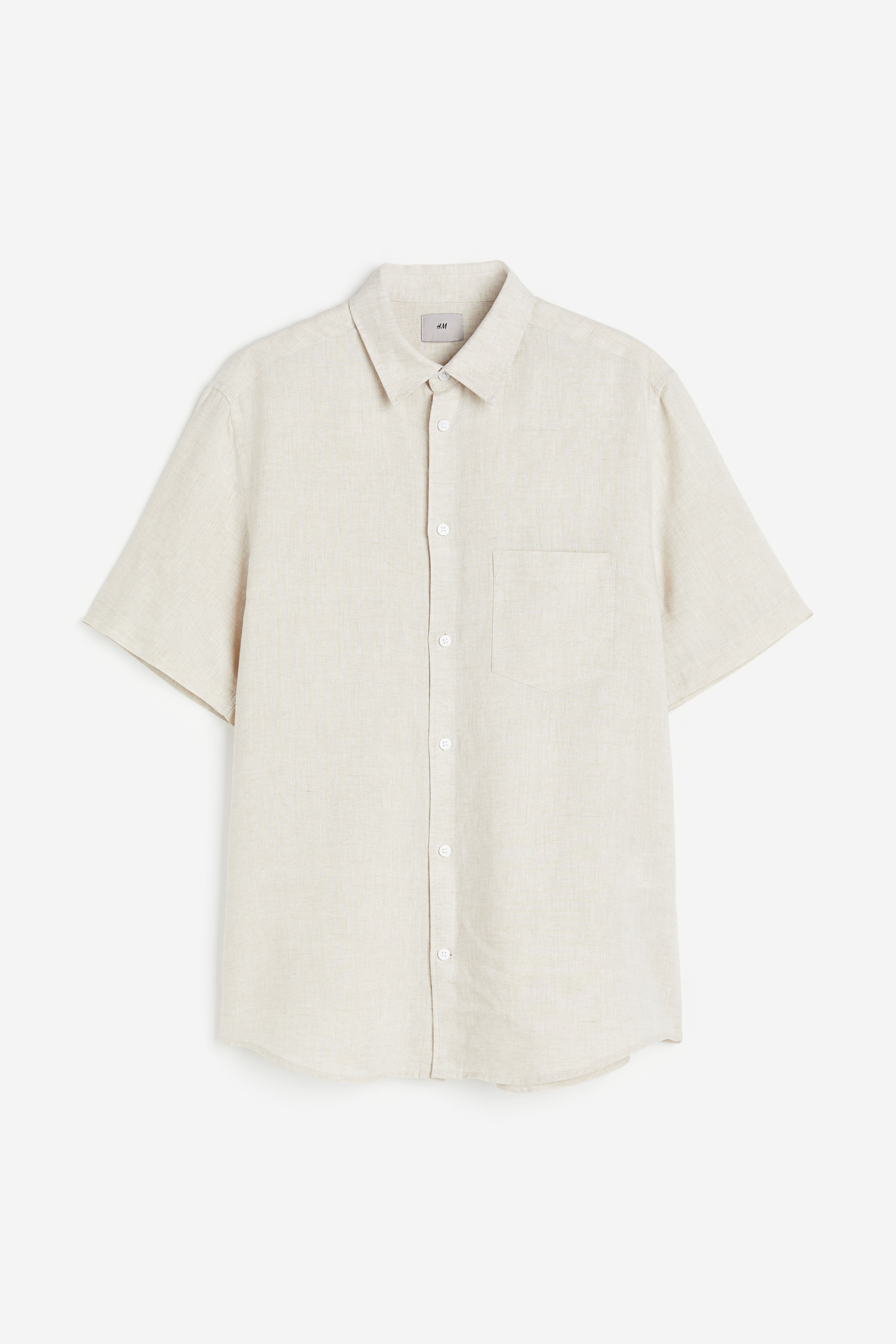 Regular Fit Short sleeved Linen Shirt