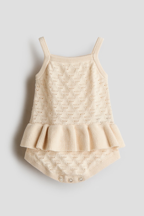 Детские комбинезоны H&M Pointelle-Knit Cotton Romper Suit