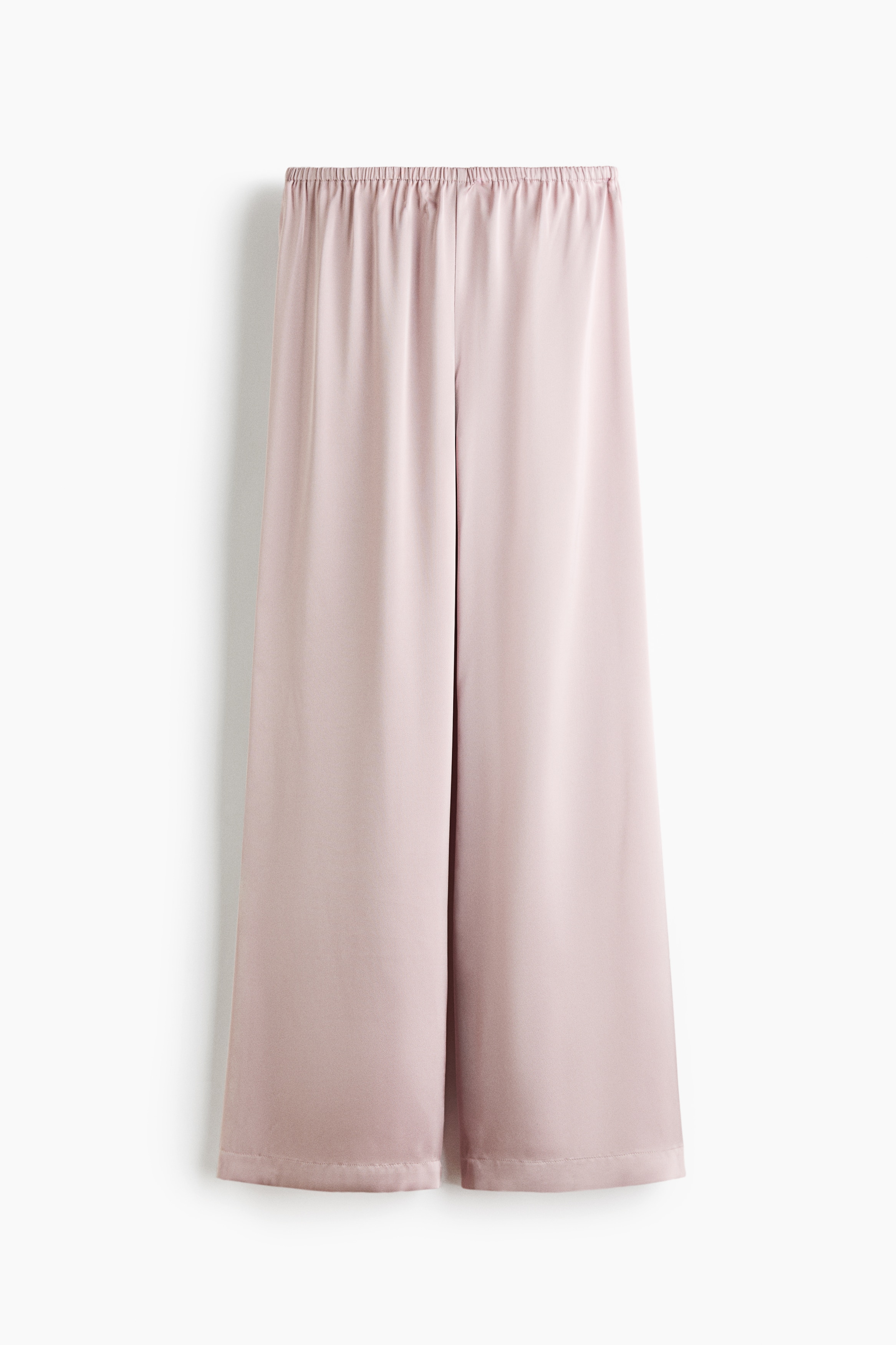 Pantalón ancho de satín - Rosa tenue claro