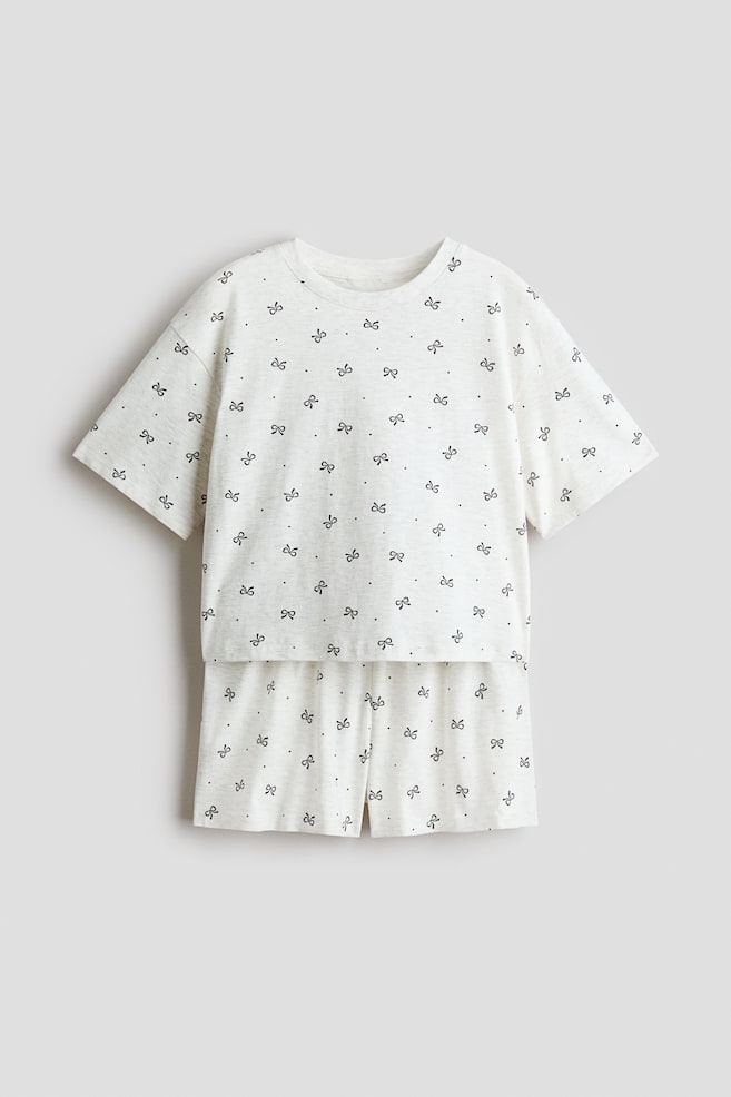 Cotton pyjamas - Light grey marl/Bows/Dark pink/Sunday/White/Paris/Light beige/Leopard print/Brown/Bonne Nuit - 1