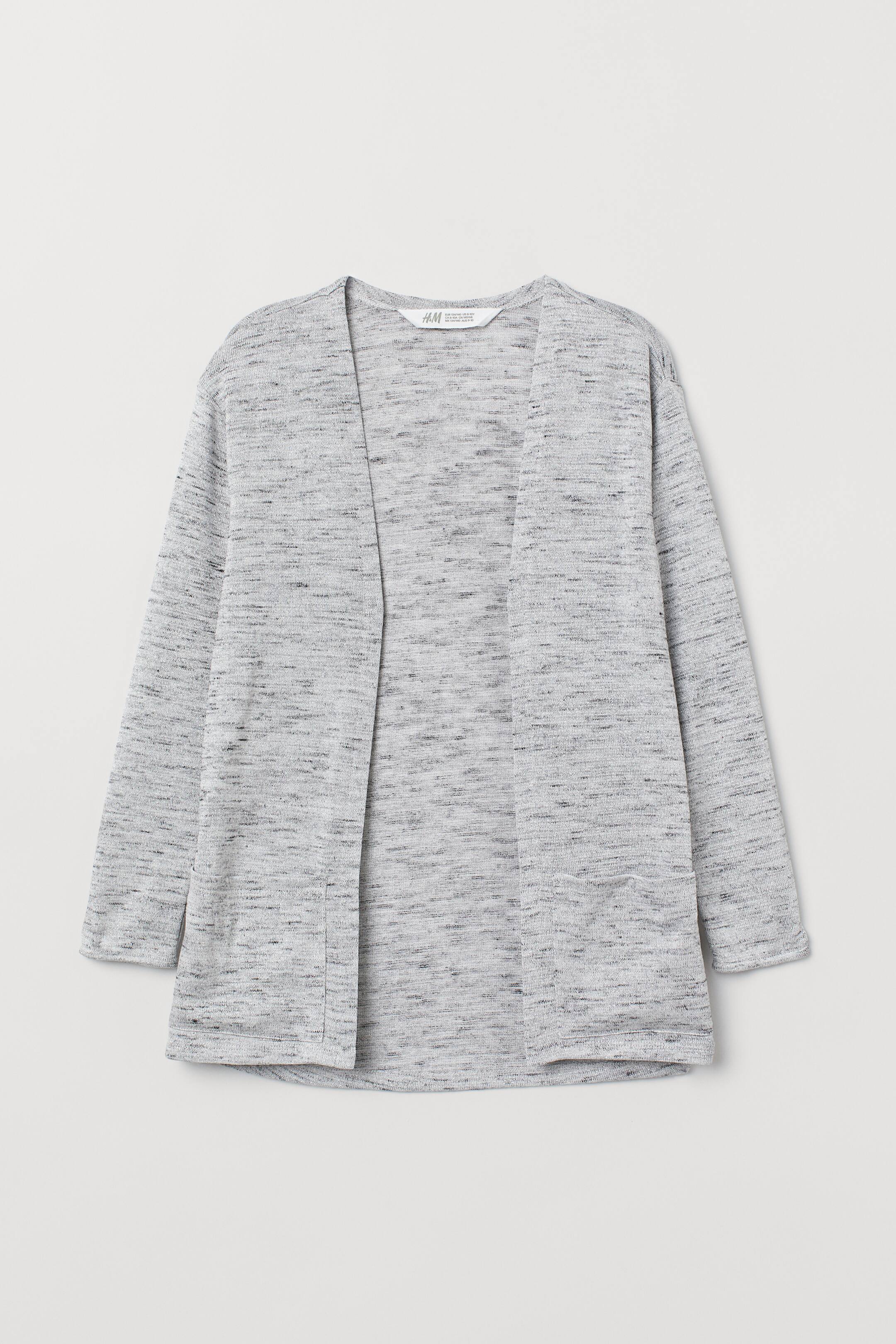 View larger image: Fine-knit cardigan - Light grey/Silver-coloured - Kids | H&M 1