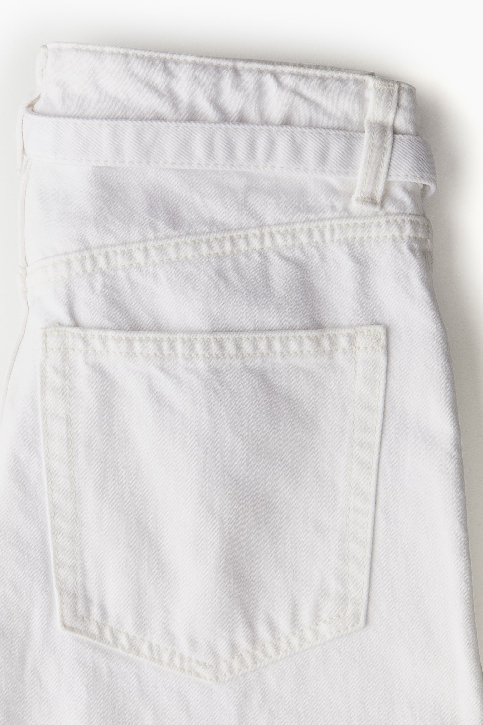 Wide belted jeans - White/Light denim blue - 4