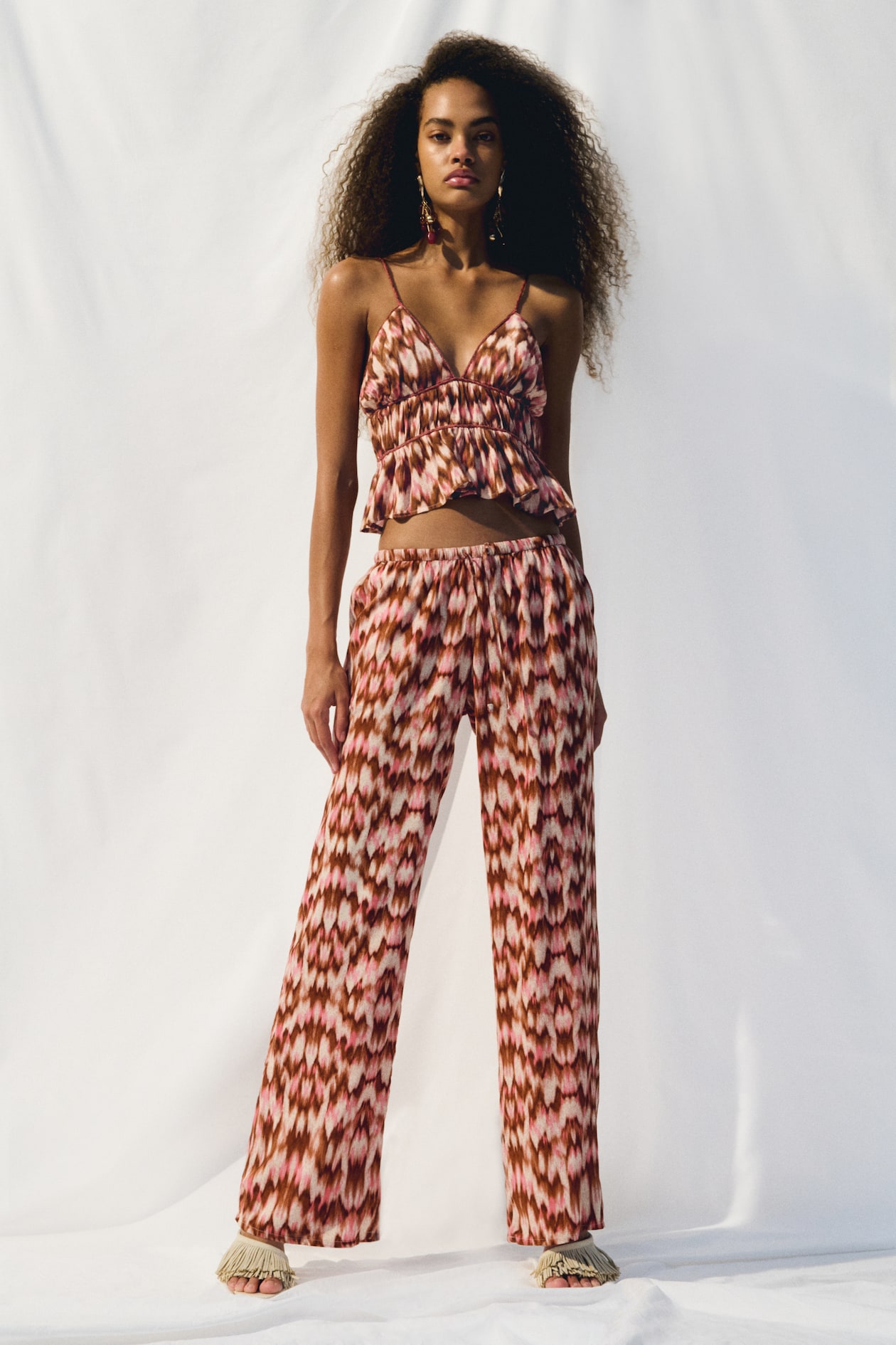 Straight drawstring trousers - image 5