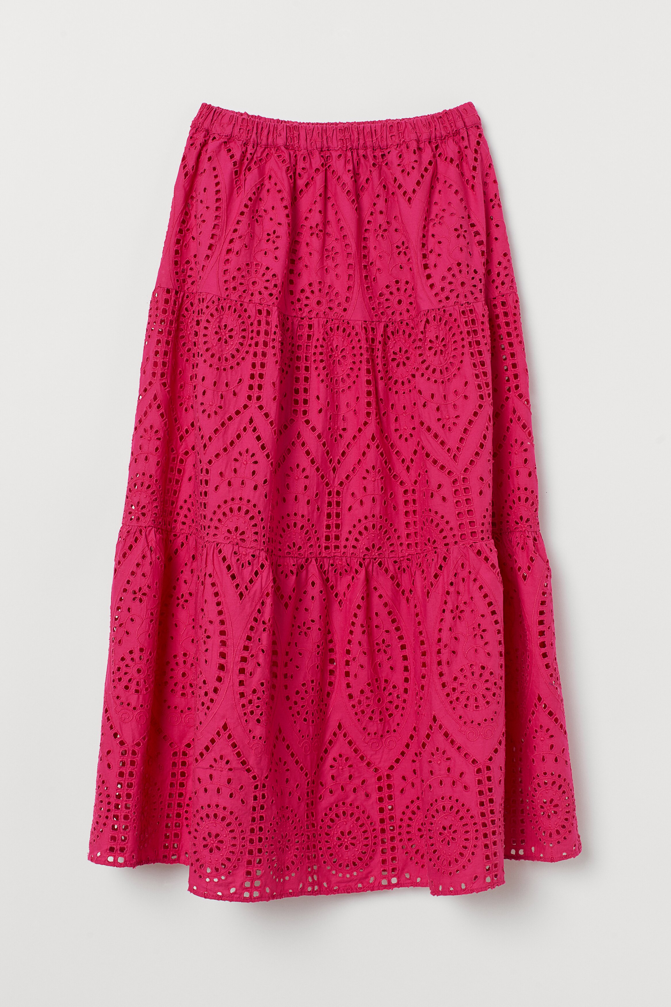 Eyelet Embroidery Skirt Cerise Ladies H M CA