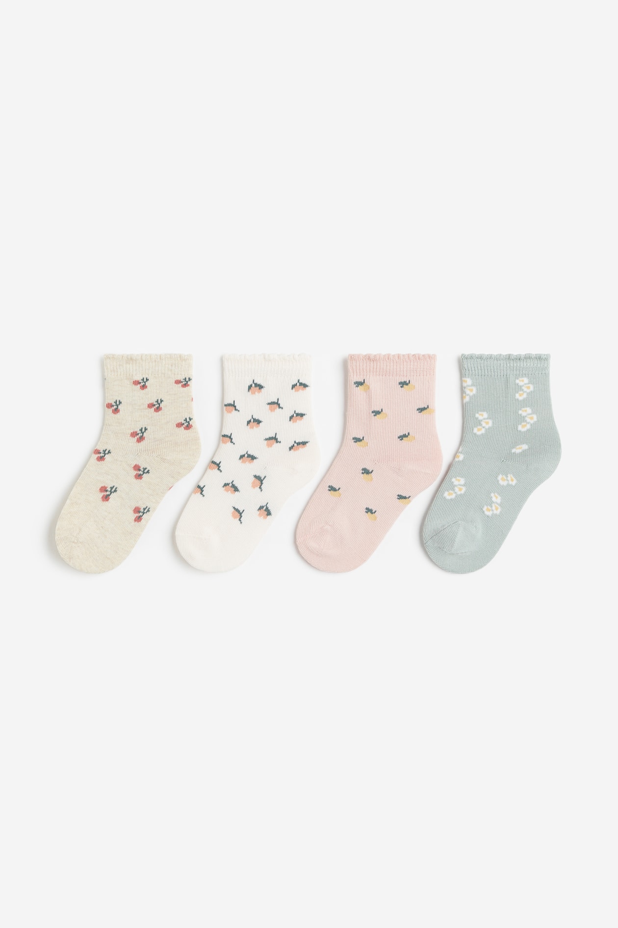 4-pack Socks - Dusty green/floral - Kids | H&M US