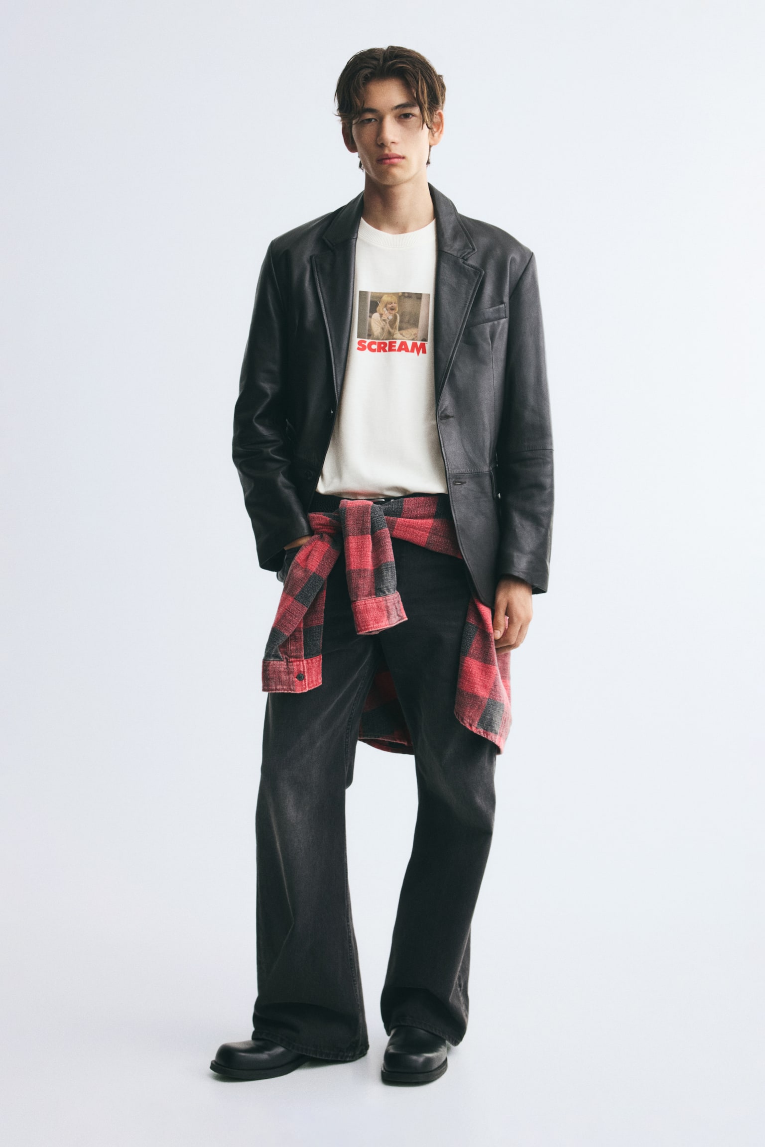 Мужская футболка H&M Oversized Boxy Printed Cotton, цвет: Белый — фото 4