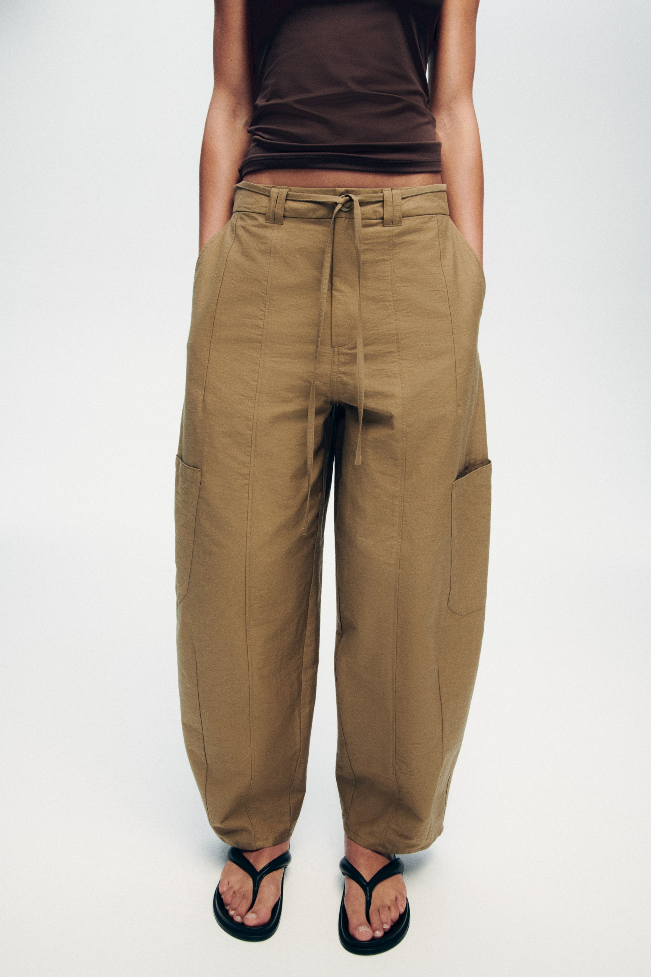Tie-Belt Cargo Pants