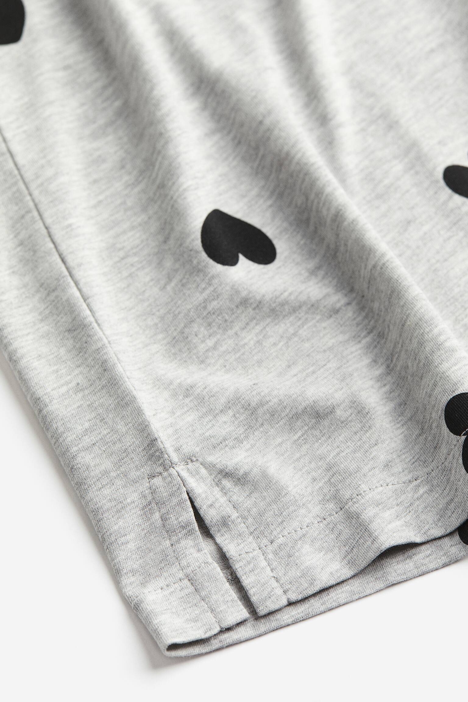 Bộ đồ ngủ vải jersey - Màu xám/Trái tim - 2