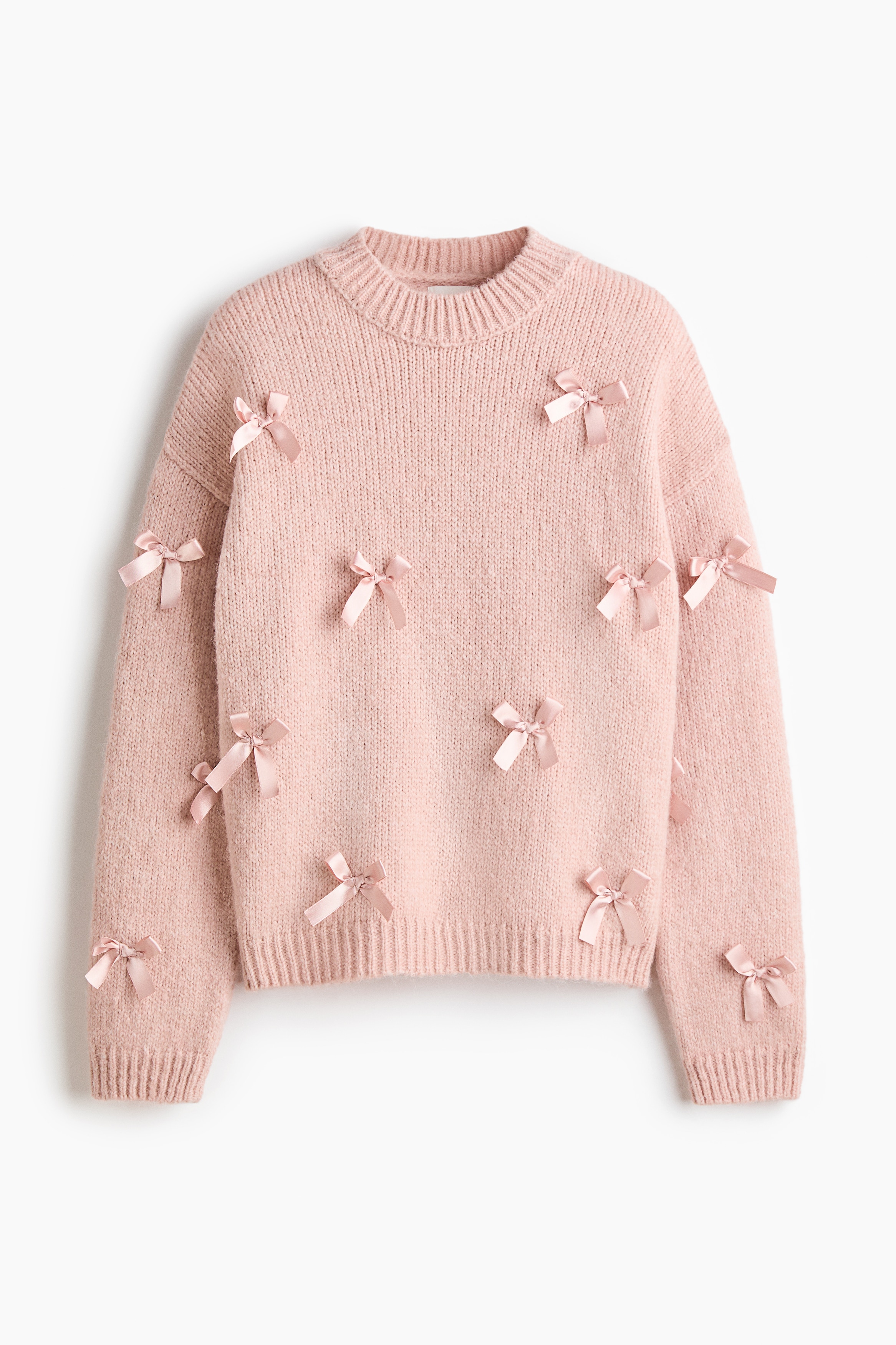Pullover con fiocchi applicati - Rosa chiaro