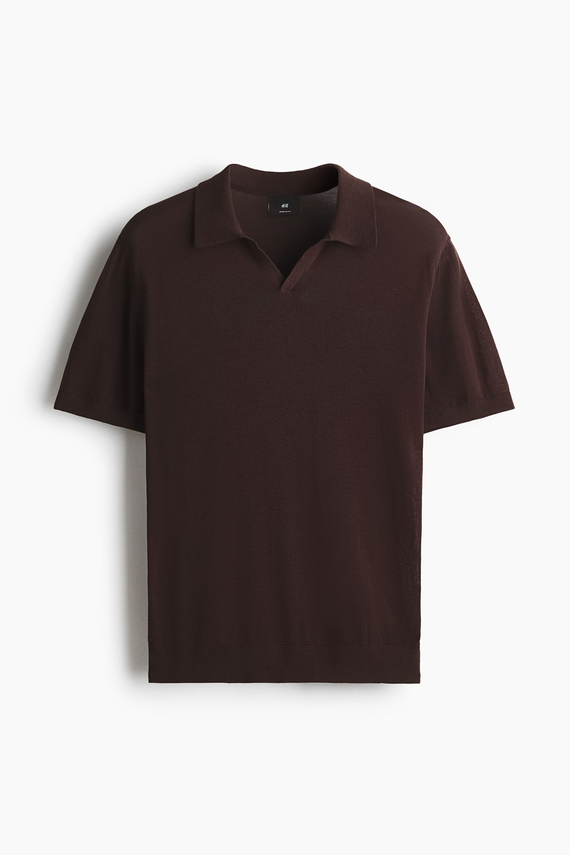 View larger image: Regular Fit V-neck polo shirt - Dark brown - Men | H&M HK 5