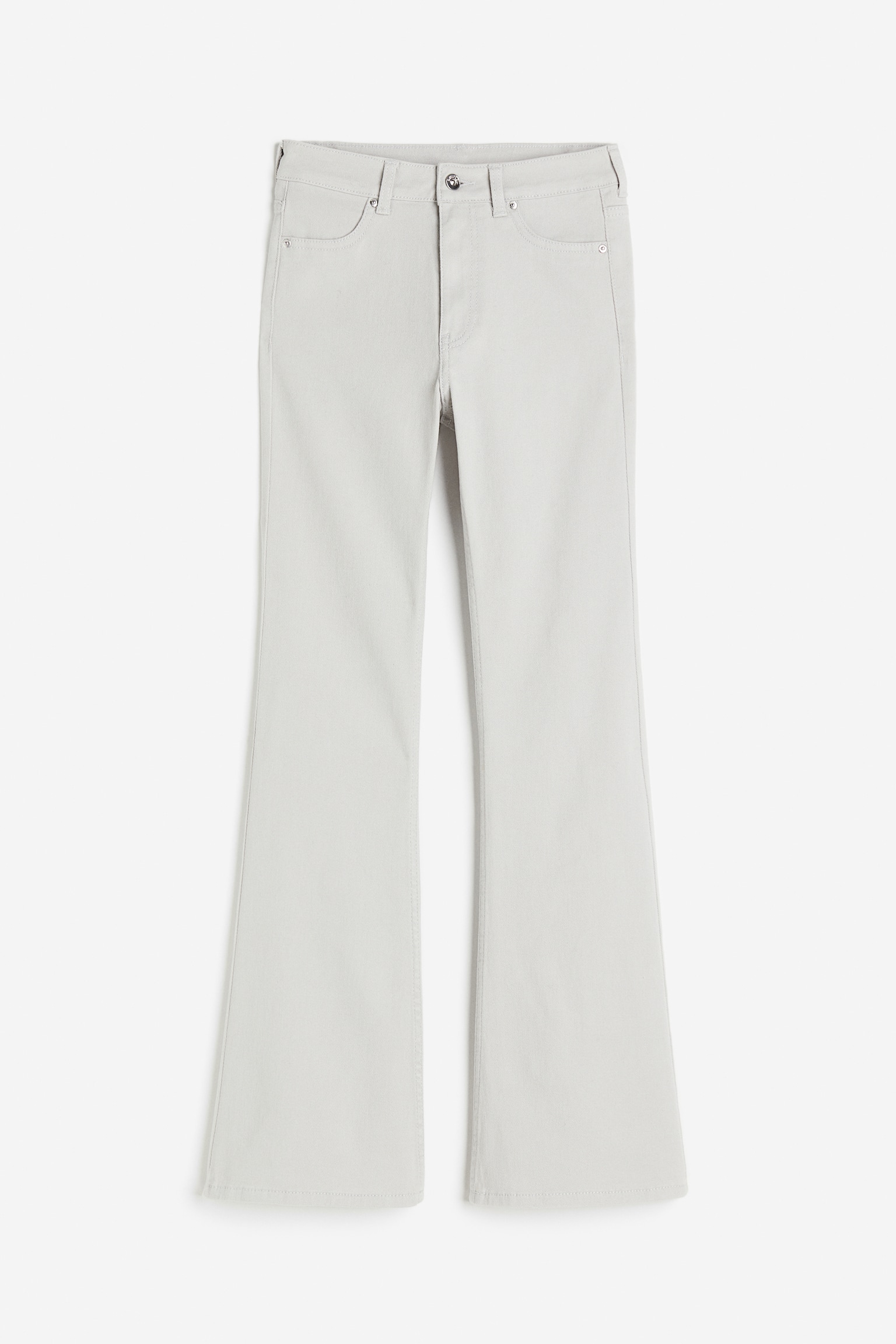 Flared twill trousers - Light grey/Black/Light beige/Grey - 2