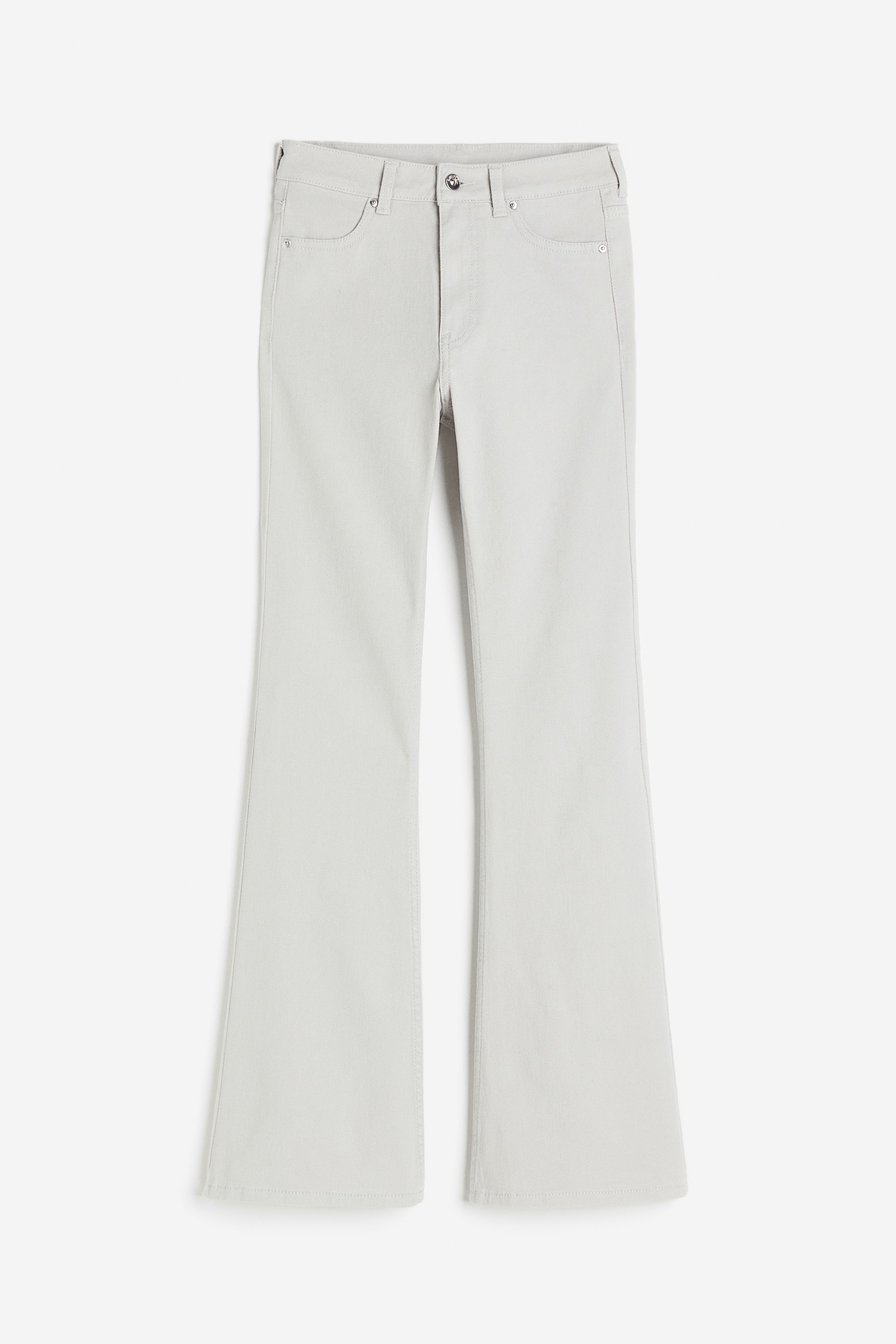 Flared twill trousers - Light grey - Ladies | H&M GB 6