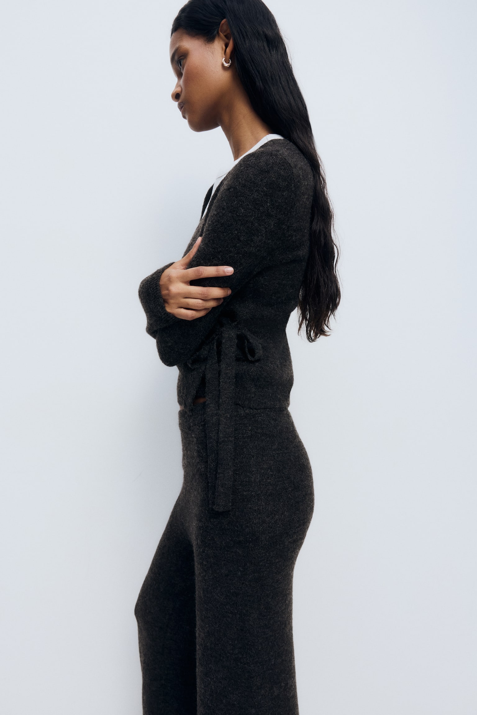 Cárdigan cruzado - Gris oscuro/Azul jaspeado claro/Café oscuro/Gris jaspeado - 6