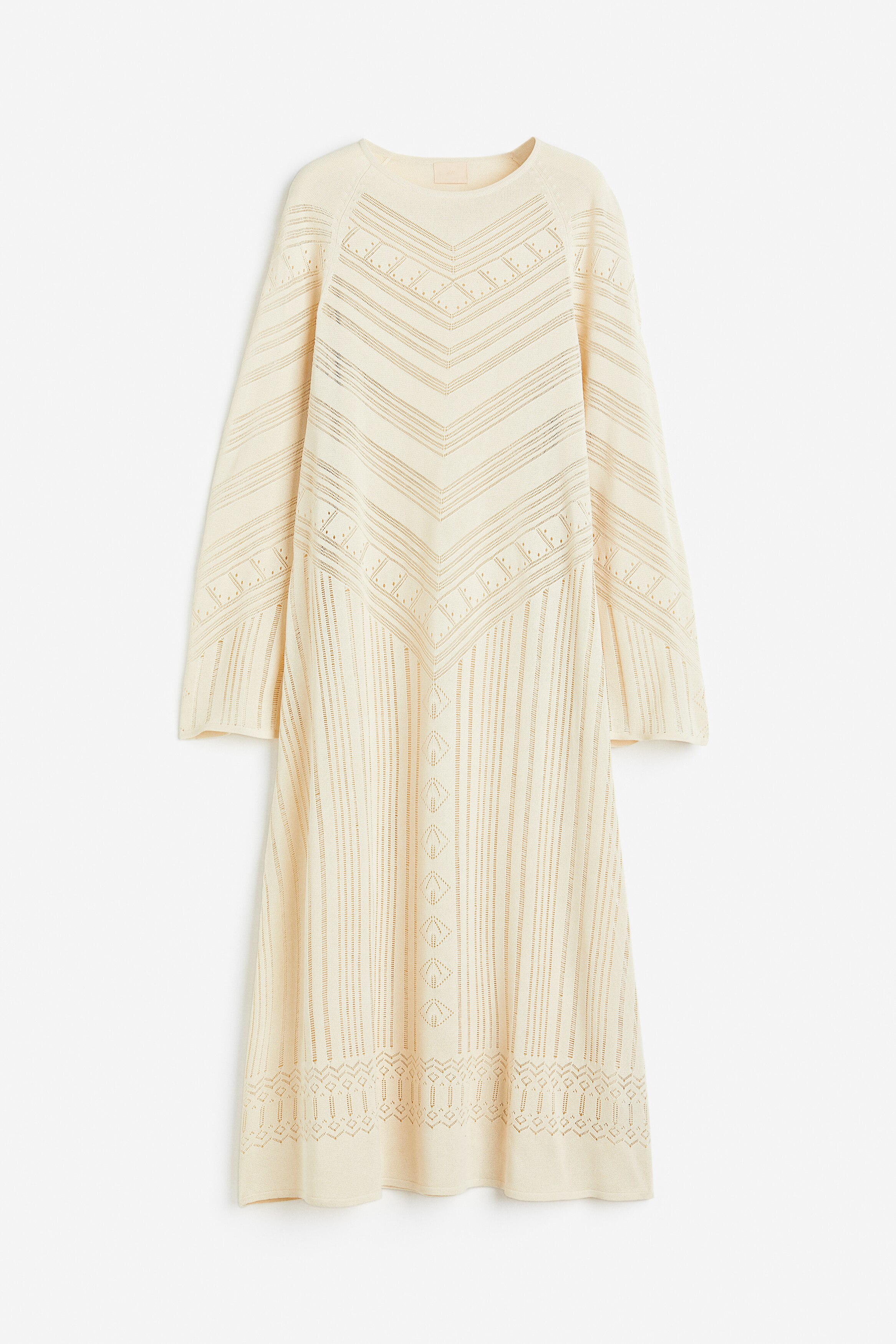 Pointelle-knit A-line dress