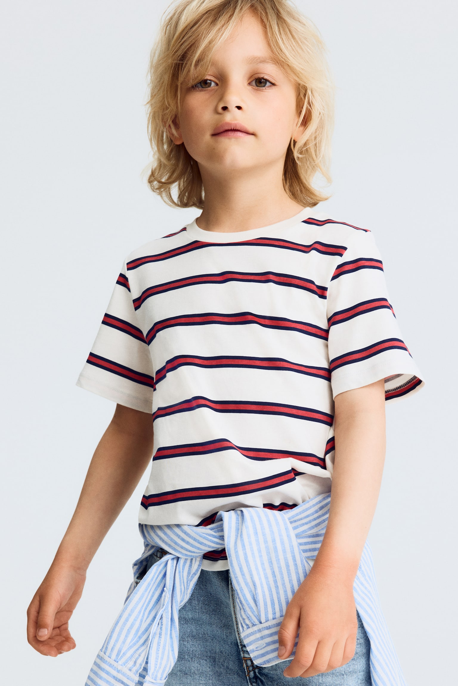 Printed Cotton T-Shirt - White/striped/White/brown striped/Dark green/Crocodiles/Light gray melange/SOHO/Gray/Dino Crew/White/striped/Light beige/dinosaurs/Dark green/Venice/Gray melange/Street Snacks/Red/Brooklyn/Red/Miami/Cream/dinosaur - 1