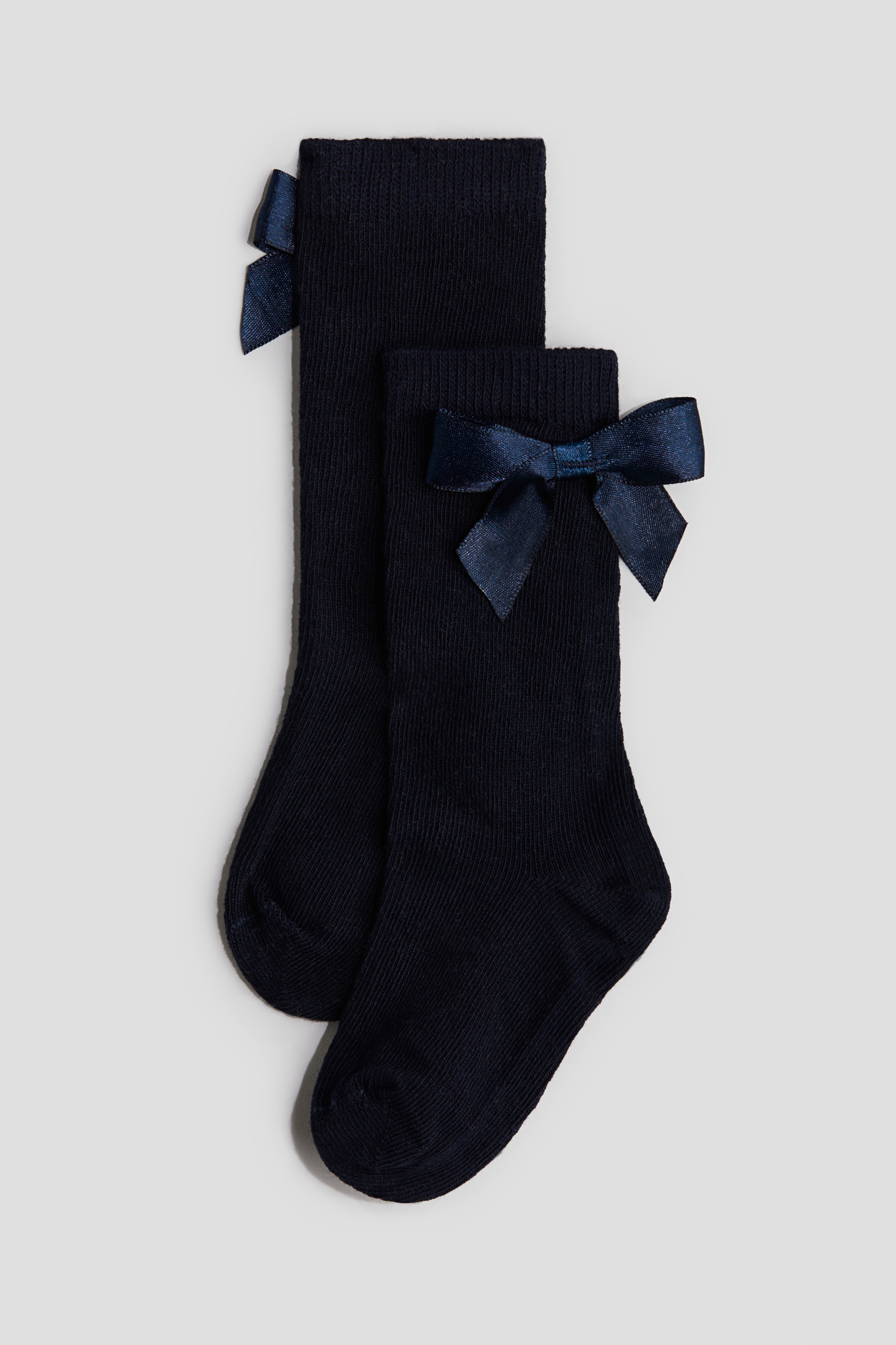 Noworodek - Podkolanówki z kokardą Granatowy - Size: 10/12  - H&M