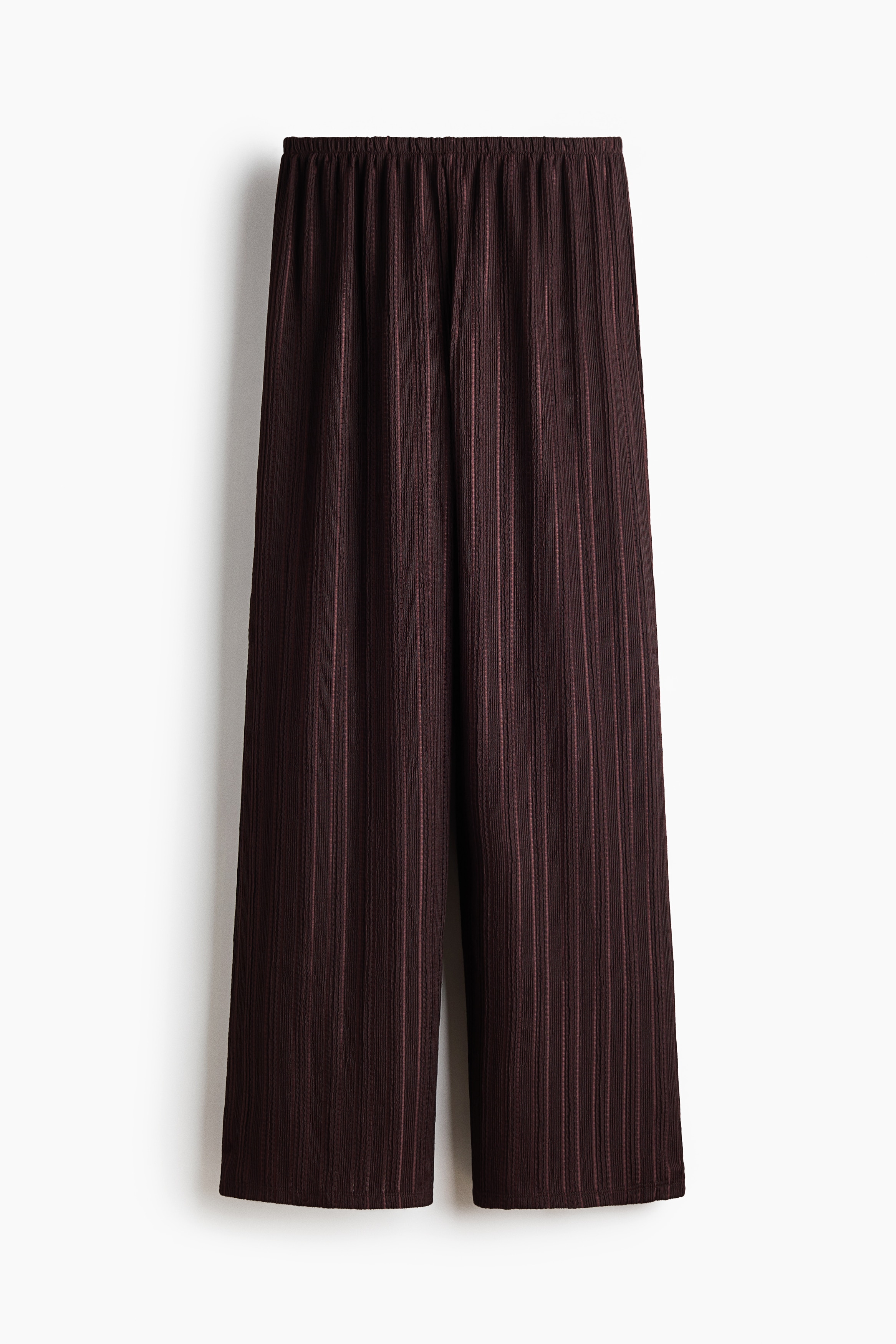 Crinkled Pull-On Pants - Dark brown/Black/Cream