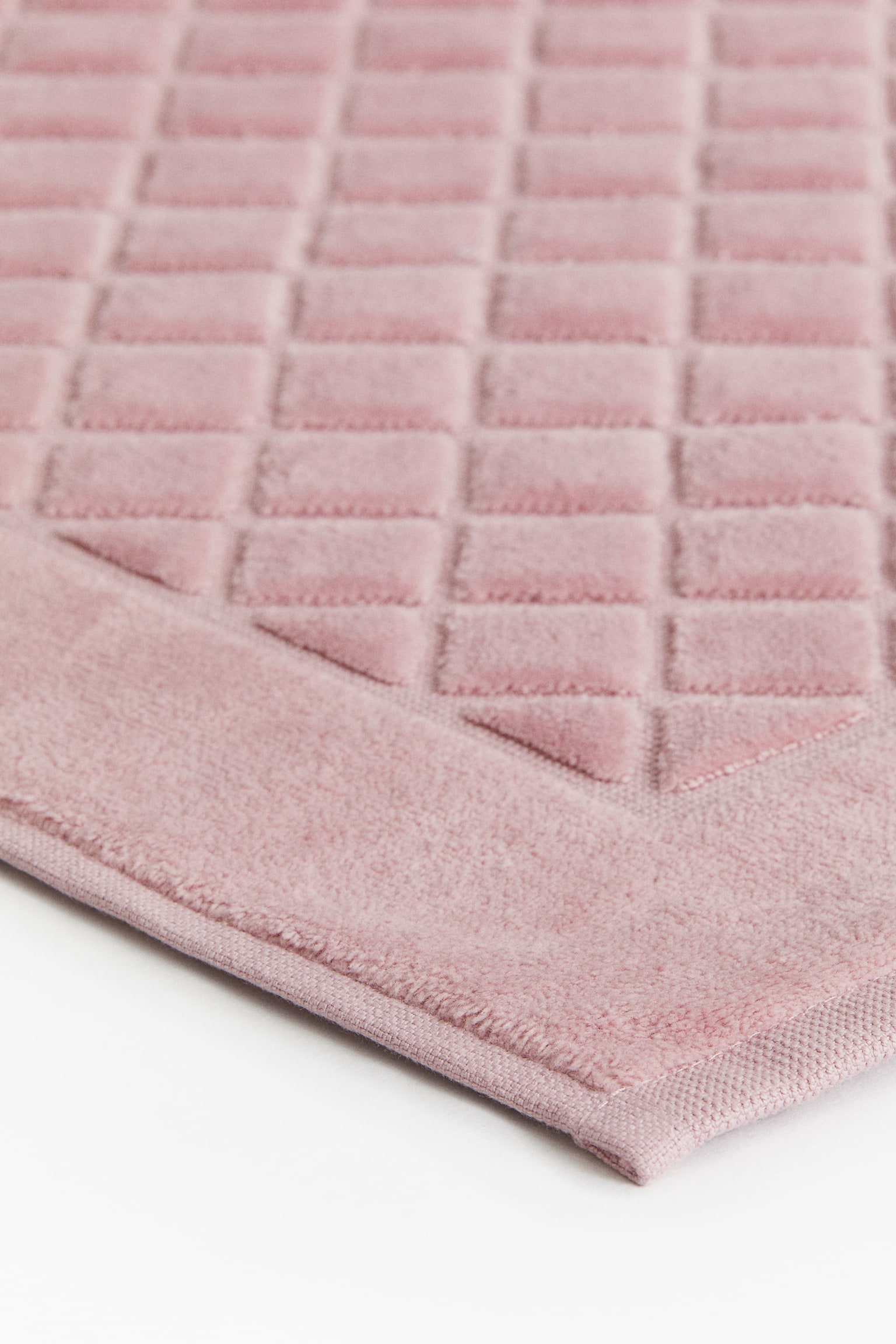 Velour bath mat - Light dusty pink/Dark grey/Light beige/Black - 3