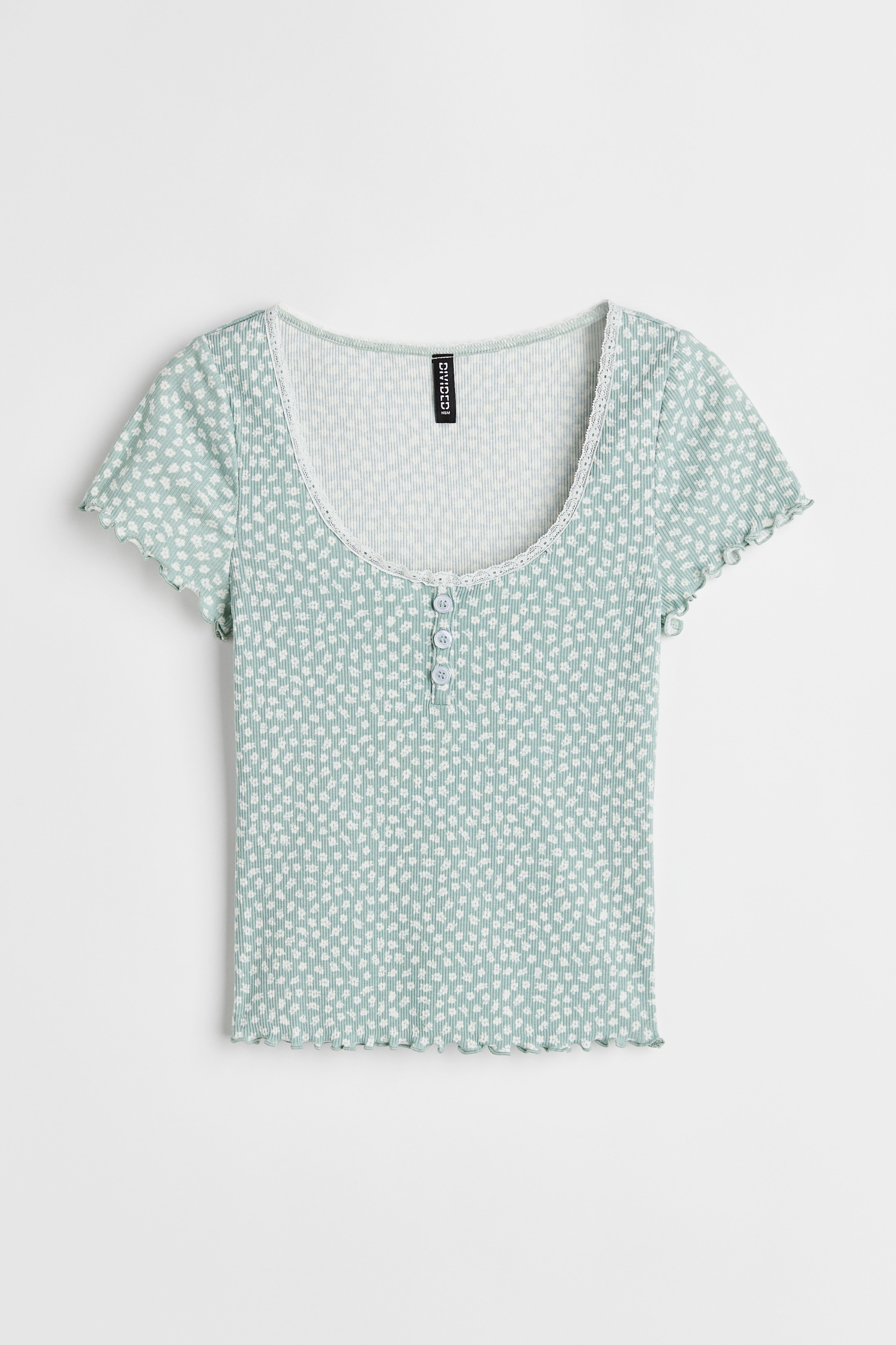 H&m blue lace top best sale