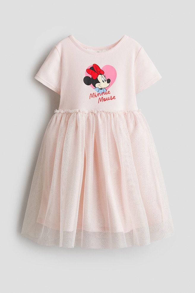 Printed tulle-skirt dress - Light pink/Minnie Mouse - 1