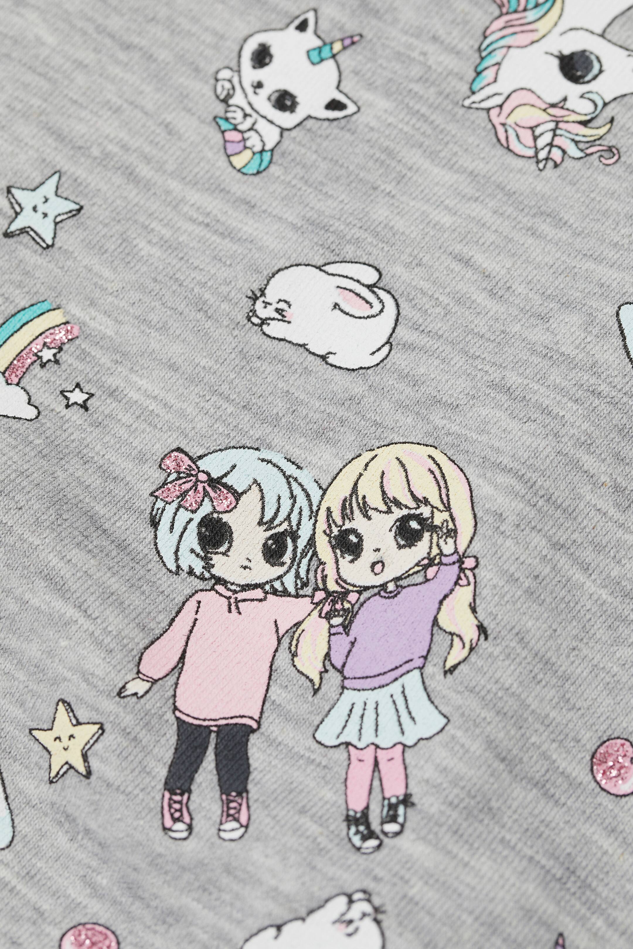 Größeres Bild ansehen: Schlauchschal und Mütze - Hellgrau/Einhörner - Kids | H&M DE 3