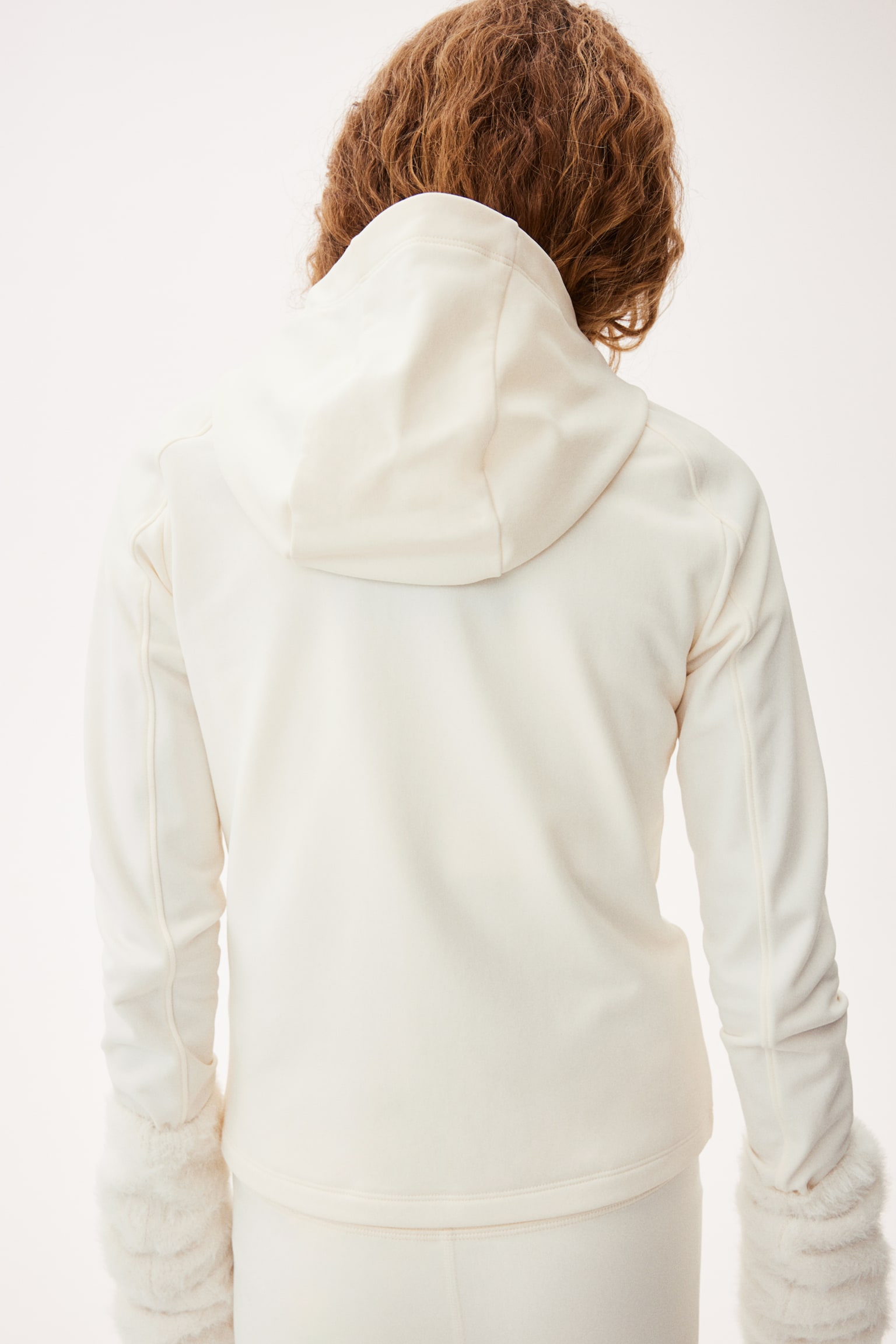 Warm mid layer sports zip-through hoodie - White/Navy blue - 6