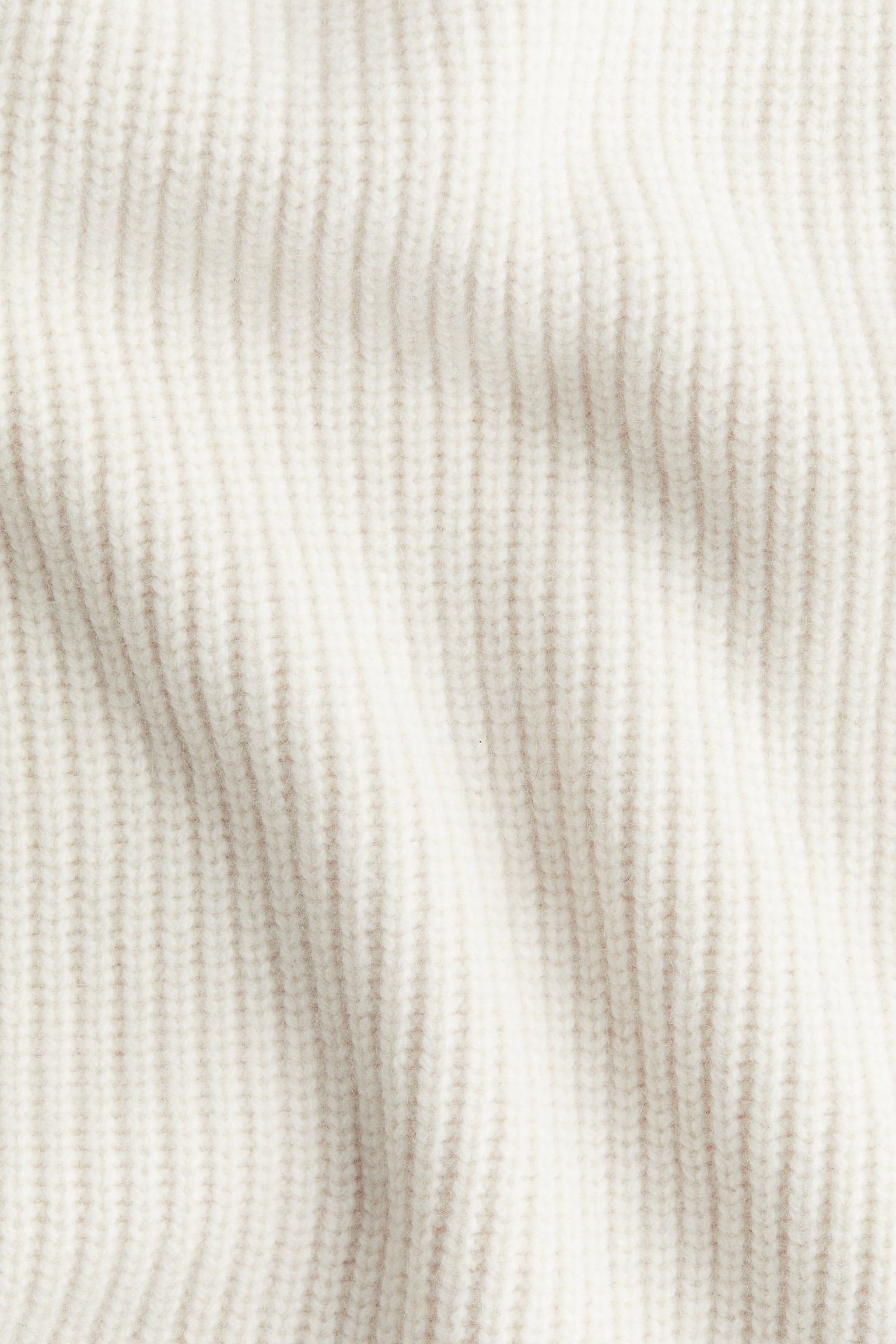 Cashmere-blend turtleneck dress - Cream/Grey marl - 7