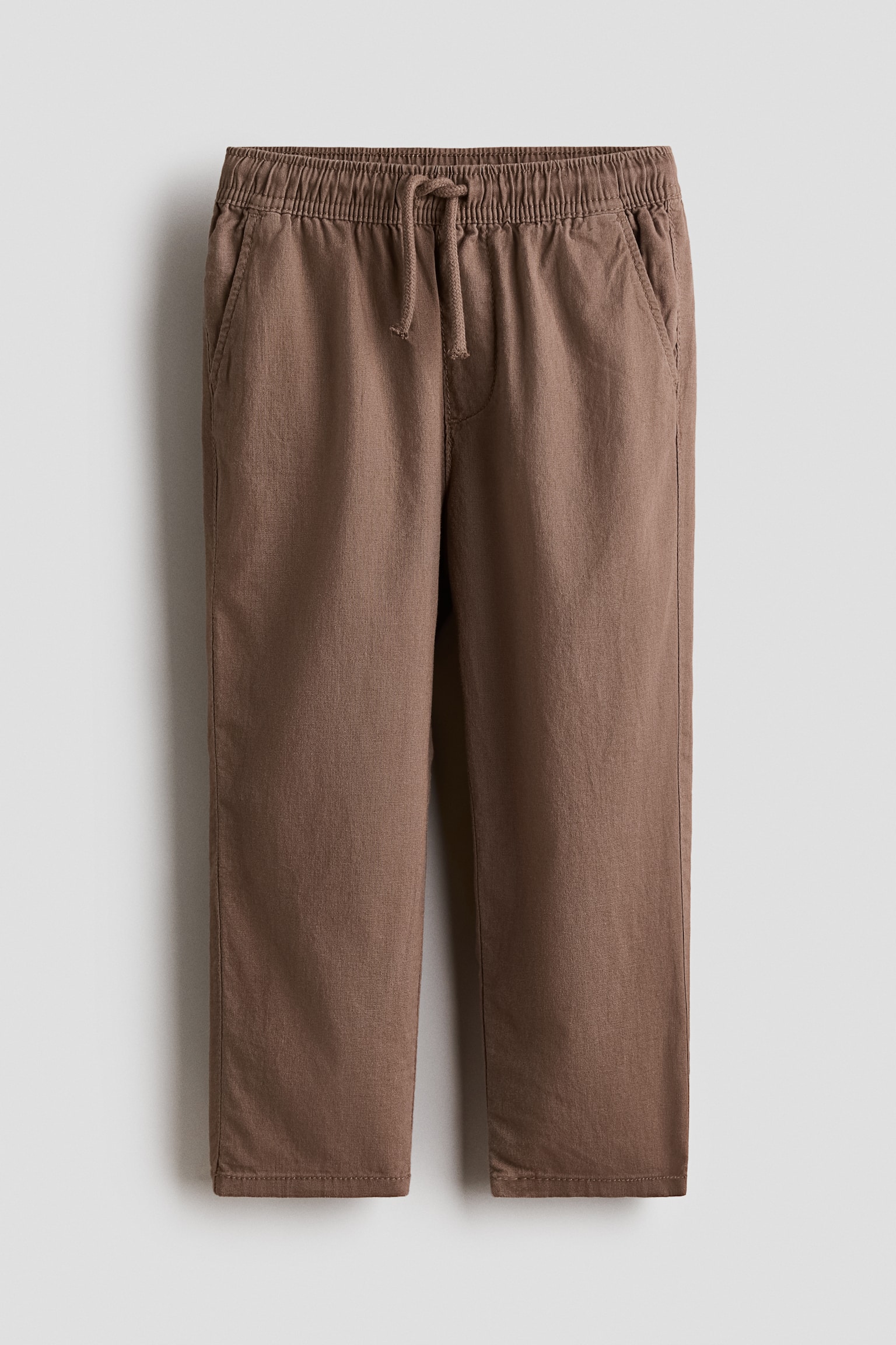 Pantalon en lin mélangé - Marron/Beige clair