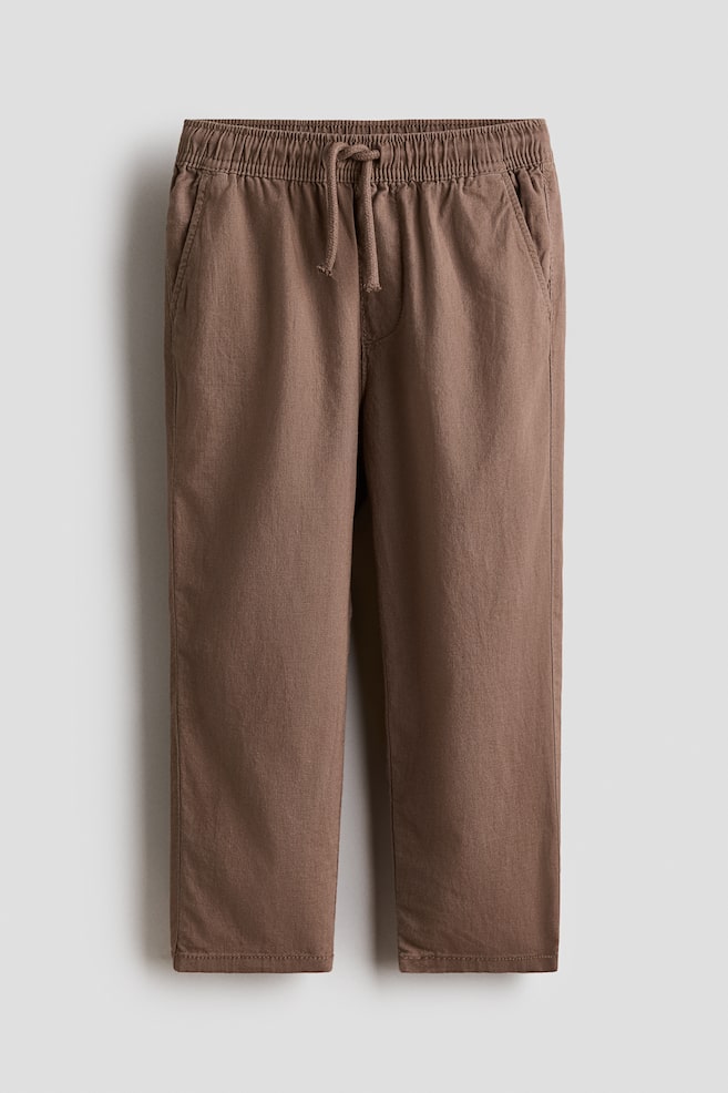 Kalhoty z lněné směsi - Hnědá/Světle béžová/Khaki zelená/Námořnická modř/Námořnická modř/Tmavě zelená - 1