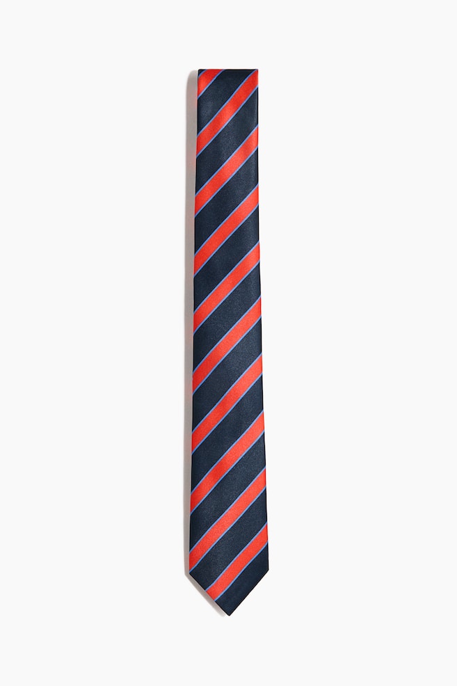 Satin Tie - Navy blue/red/Dark blue/striped - 1