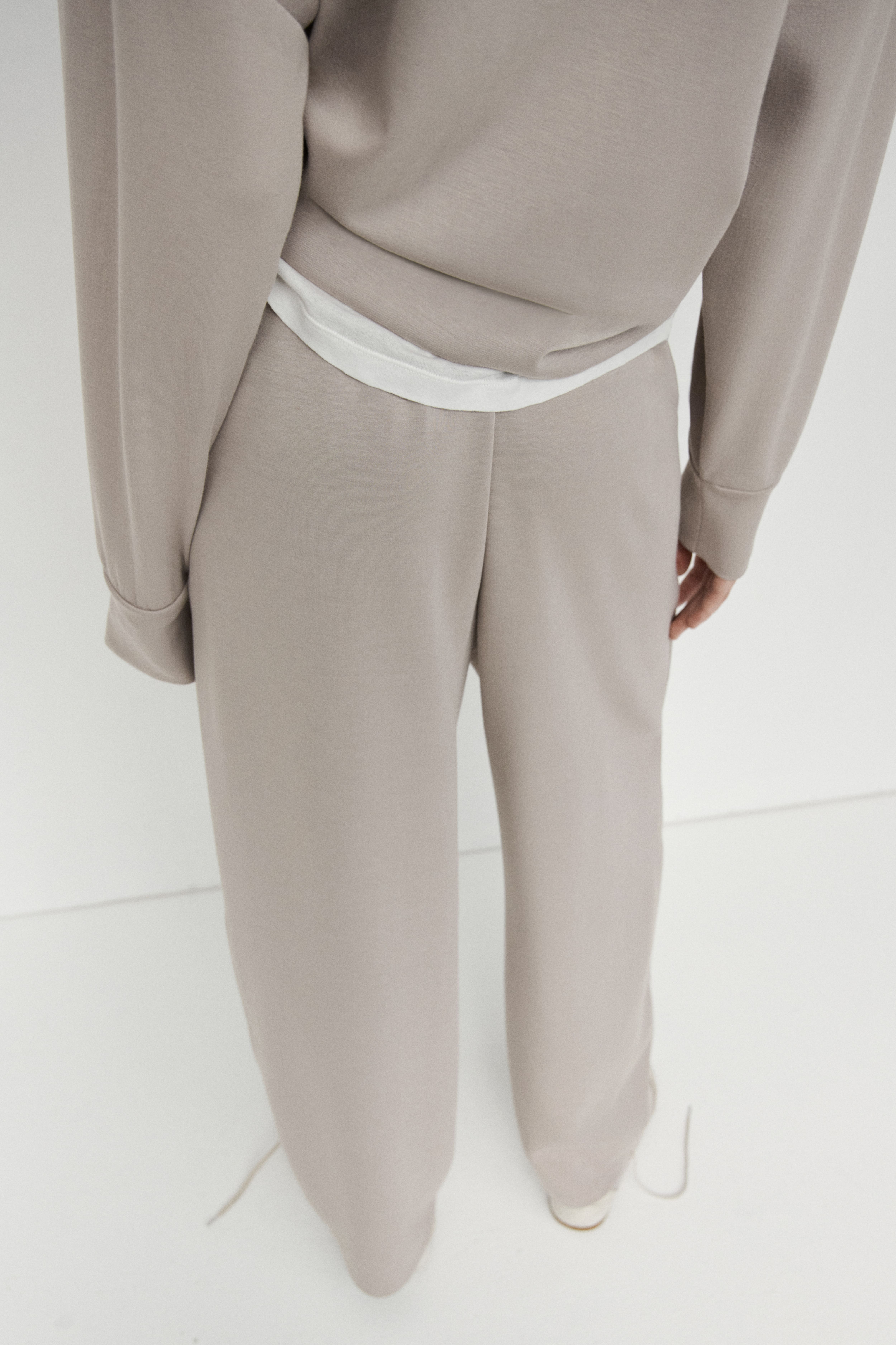 Pantalon tonneau en viscose mélangée