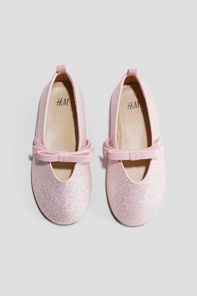 Ballerinas - Hellrosa/Glitzernd/Schwarz/Dunkelbraun - 1