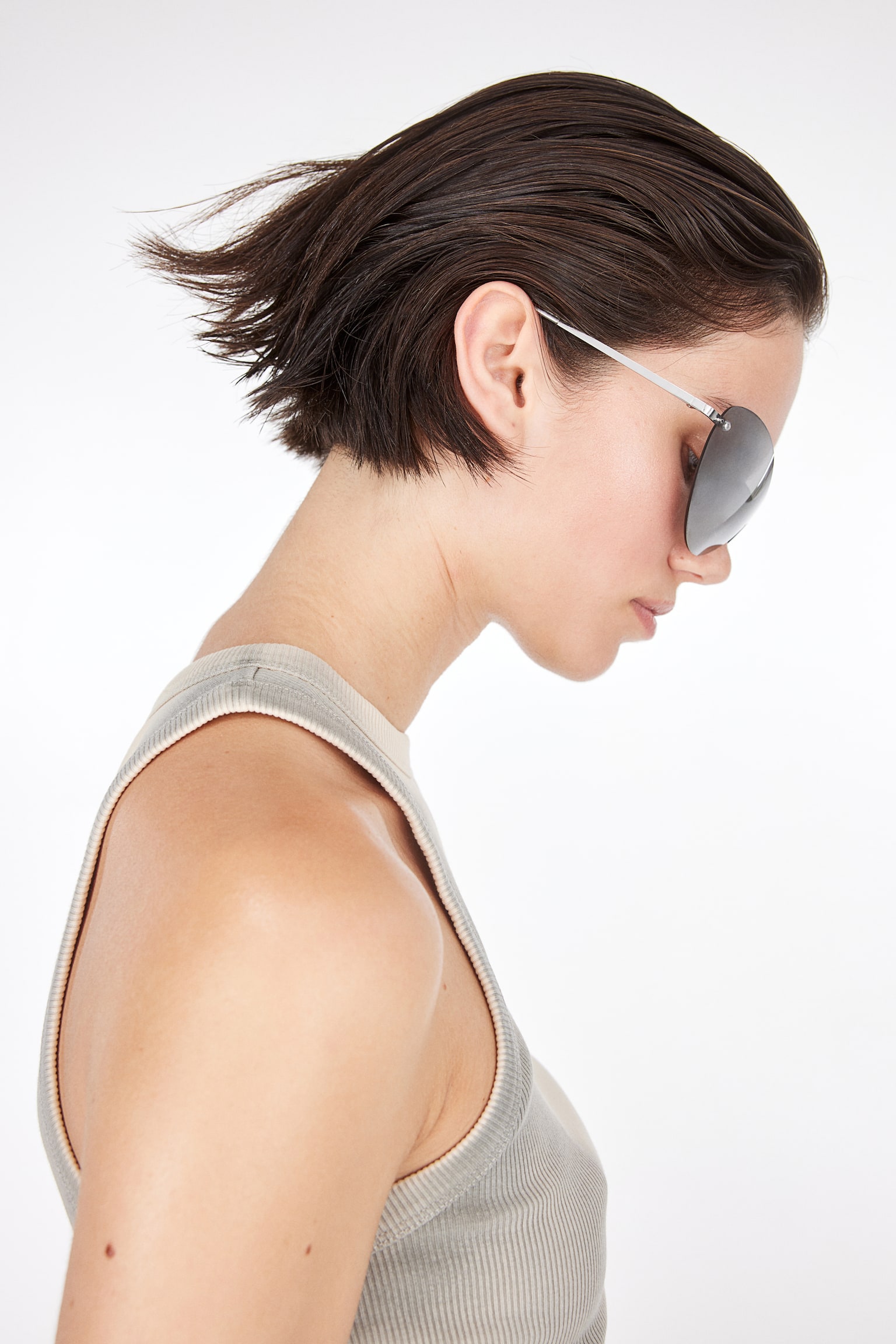 Sporty sunglasses - Silver-coloured/Black/Brown - 5