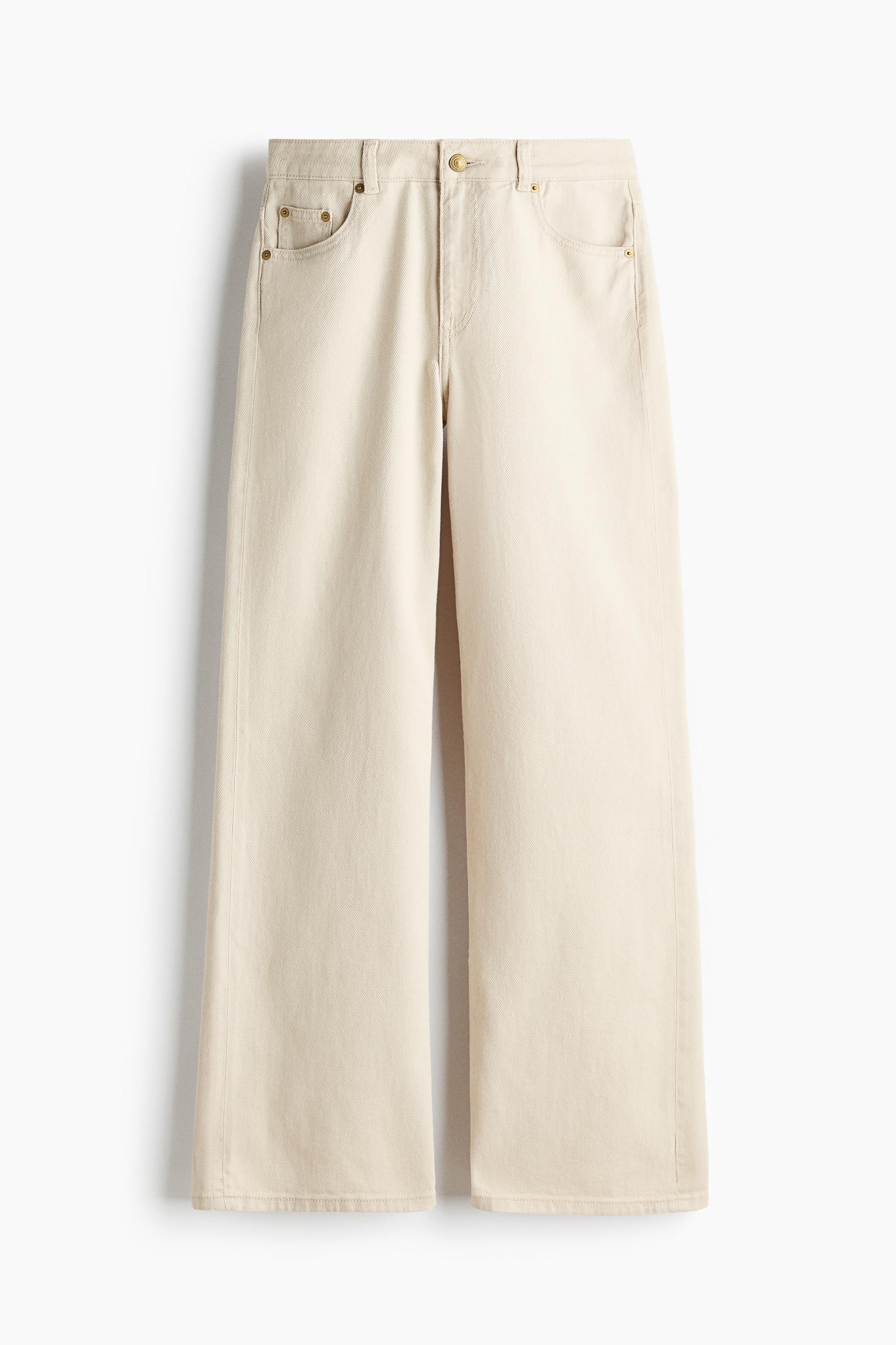 Gerade Twillhose - Hellbeige/Khakigrün