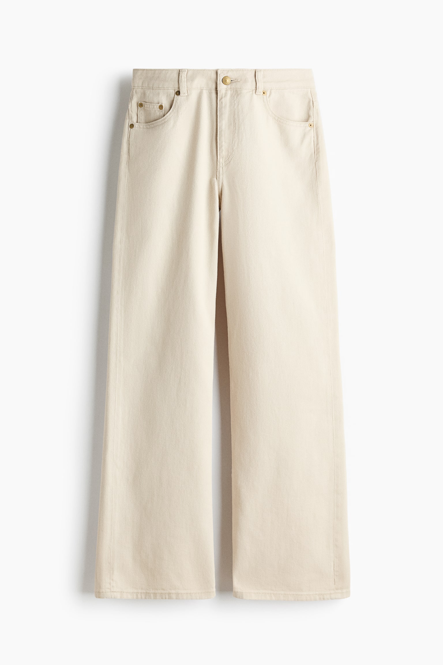 Rechte broek van twill - Lichtbeige/Kakigroen/Dark brown