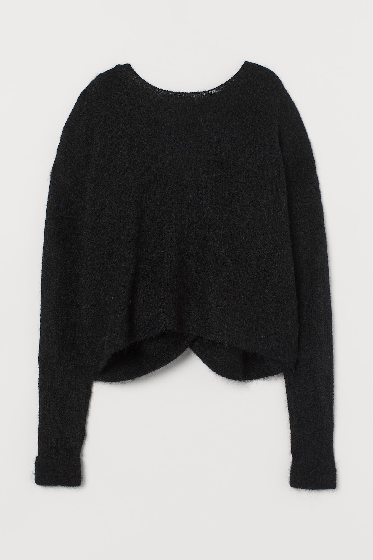 Alpaca-blend Sweater - V-neck - Long sleeve - Black - Ladies | H&M US