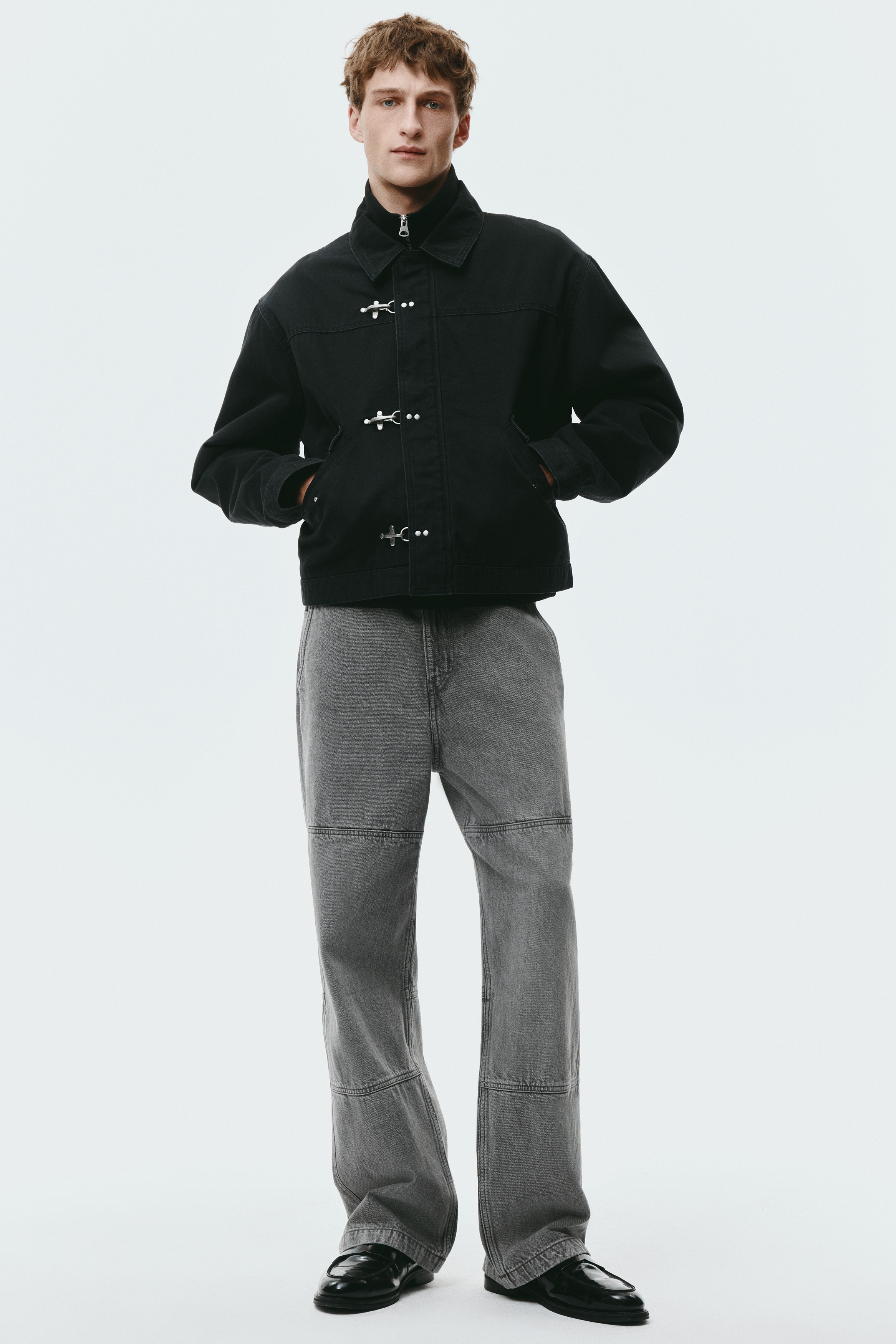 Loose-Fit Worker Jeans - Gray/Denim blue/Black